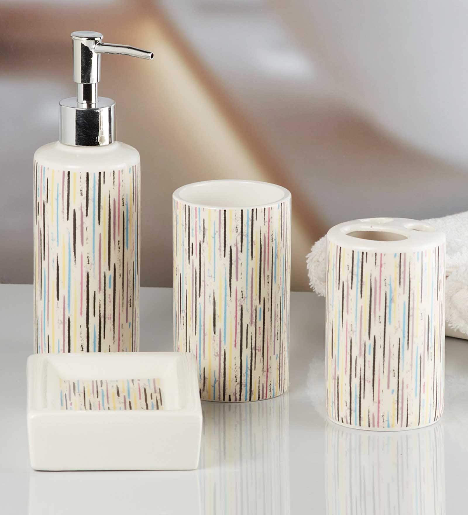 Modern White Ceramic (Set of 4) Bath Set
