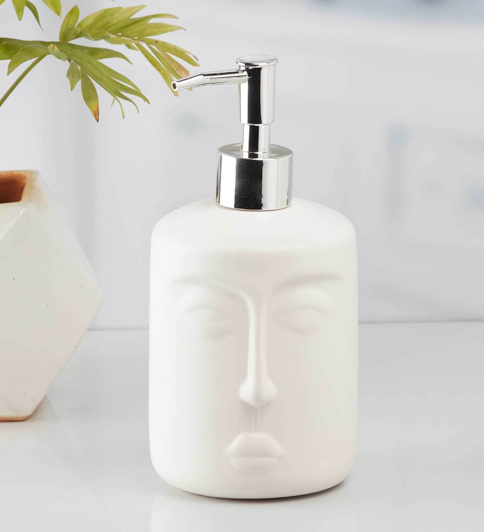 Modern White Ceramic Soap Dispenser