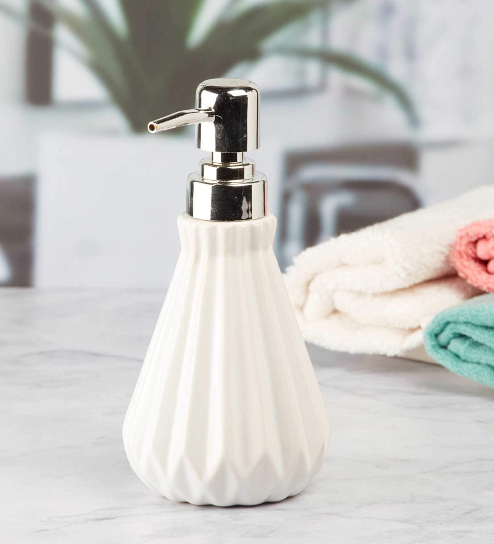 Buy Modern White Ceramic Soap Dispenser at 100% OFF by Kookee | Pepperfry