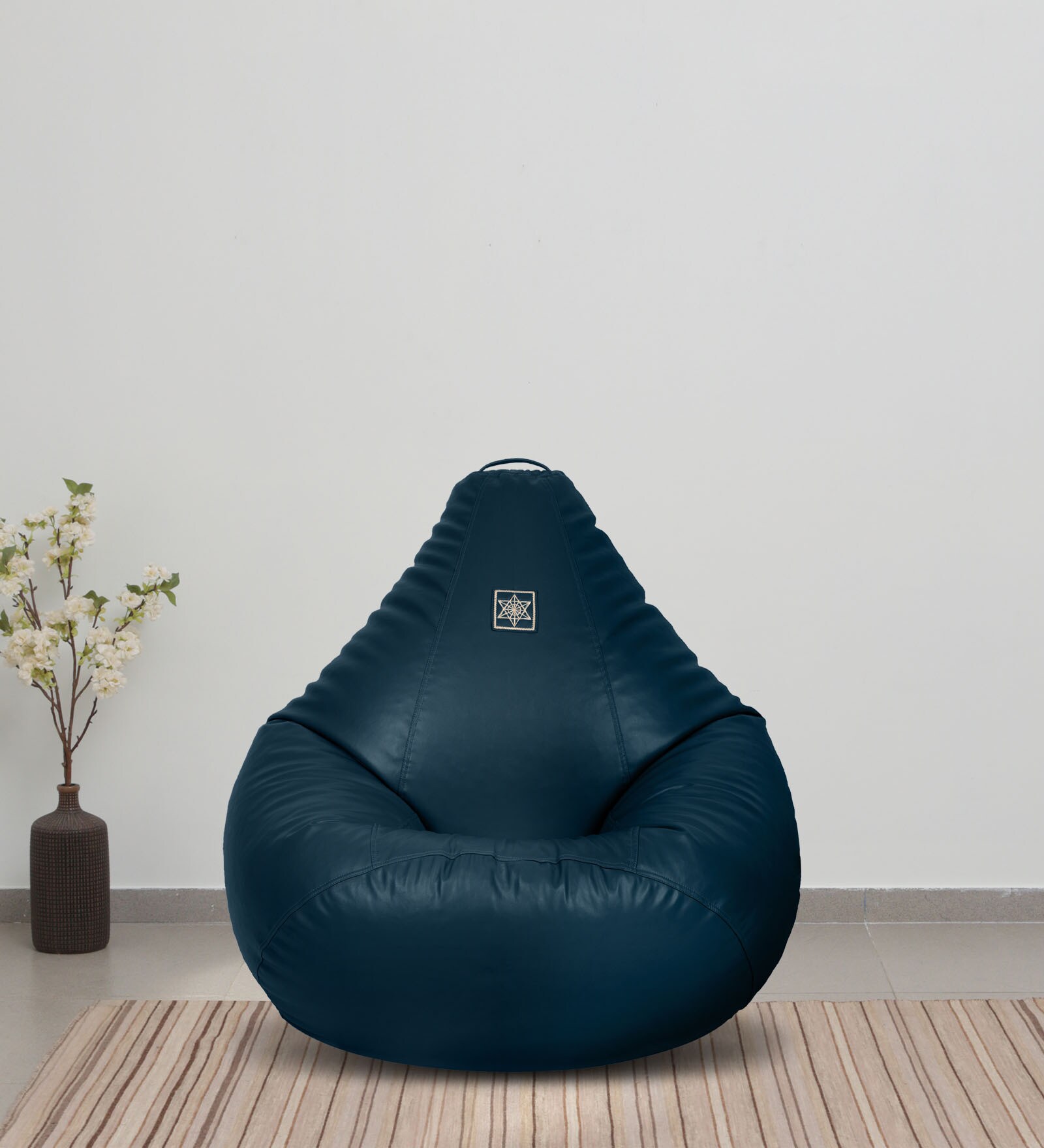 Modern XL Leatherette Bean Bag Cover in Blue Colour Modern XL Leatherette Bean Bag Cover in Blue Colour