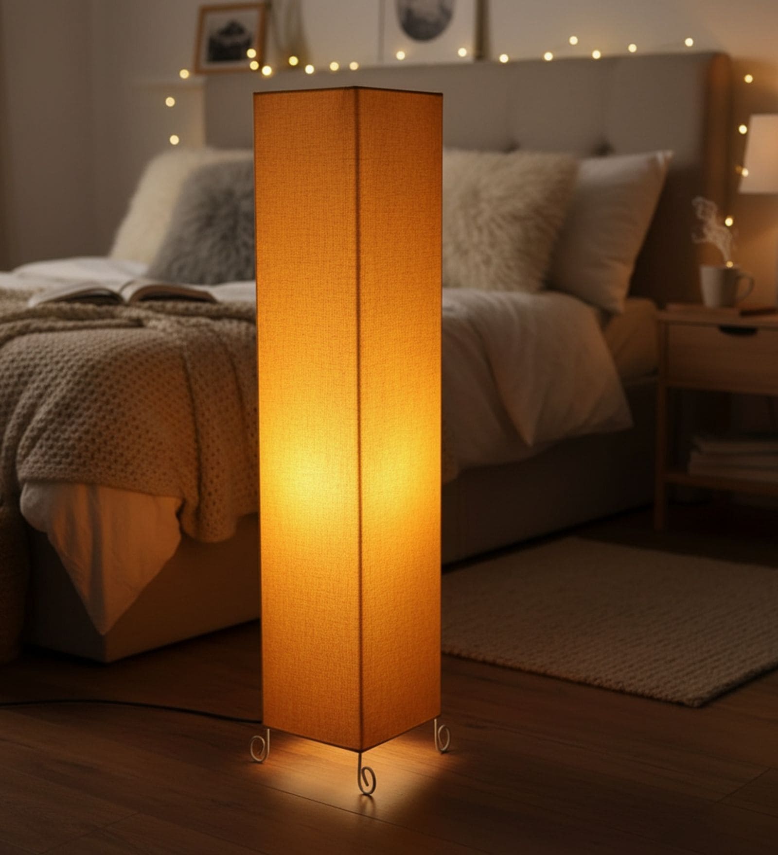 Modern Yellow Cylinder Floor Lamp   Stylish Lighting for Living Room & Bedroom