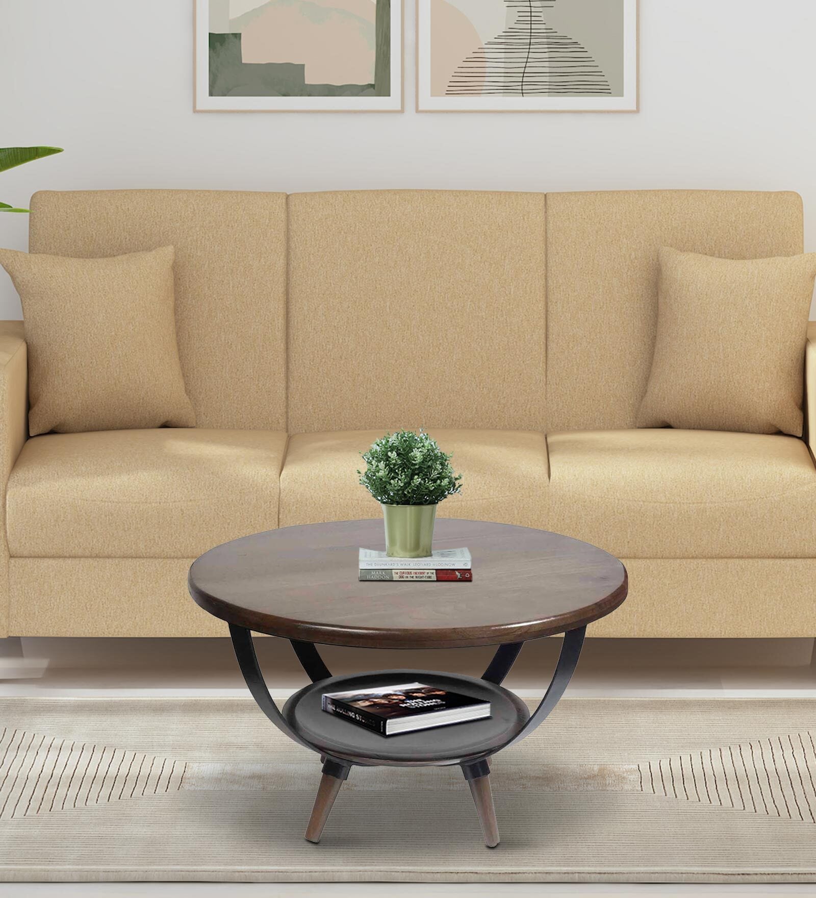 Modmax Coffee Table in Rustic Brown Finish