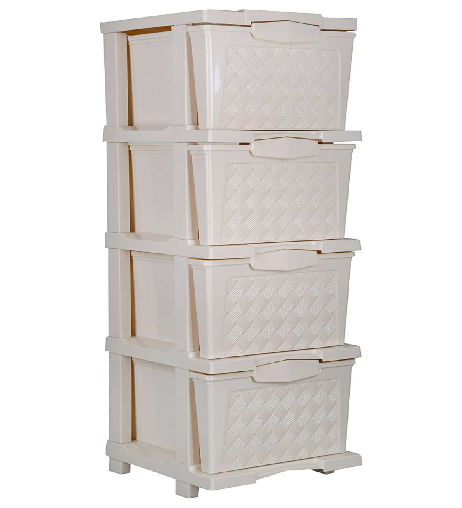 Buy Modular Cargo 4 Tier Ivory Polypropylene Storage Organiser at 44% ...