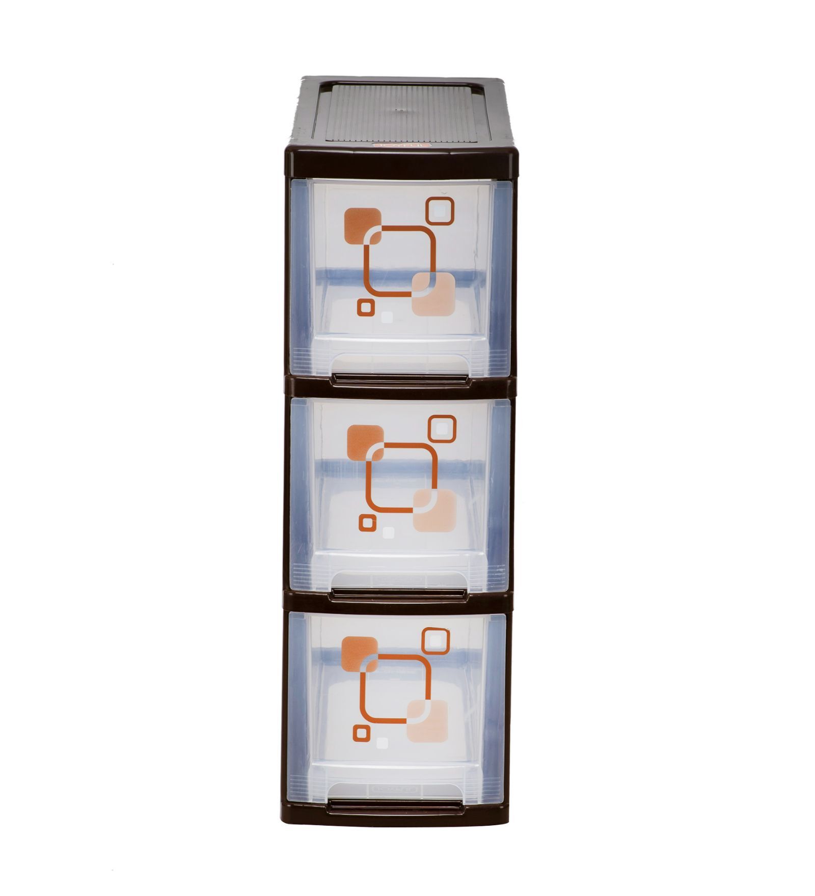 Modular Slim 3 Tier Brown Polypropylene Storage Organiser