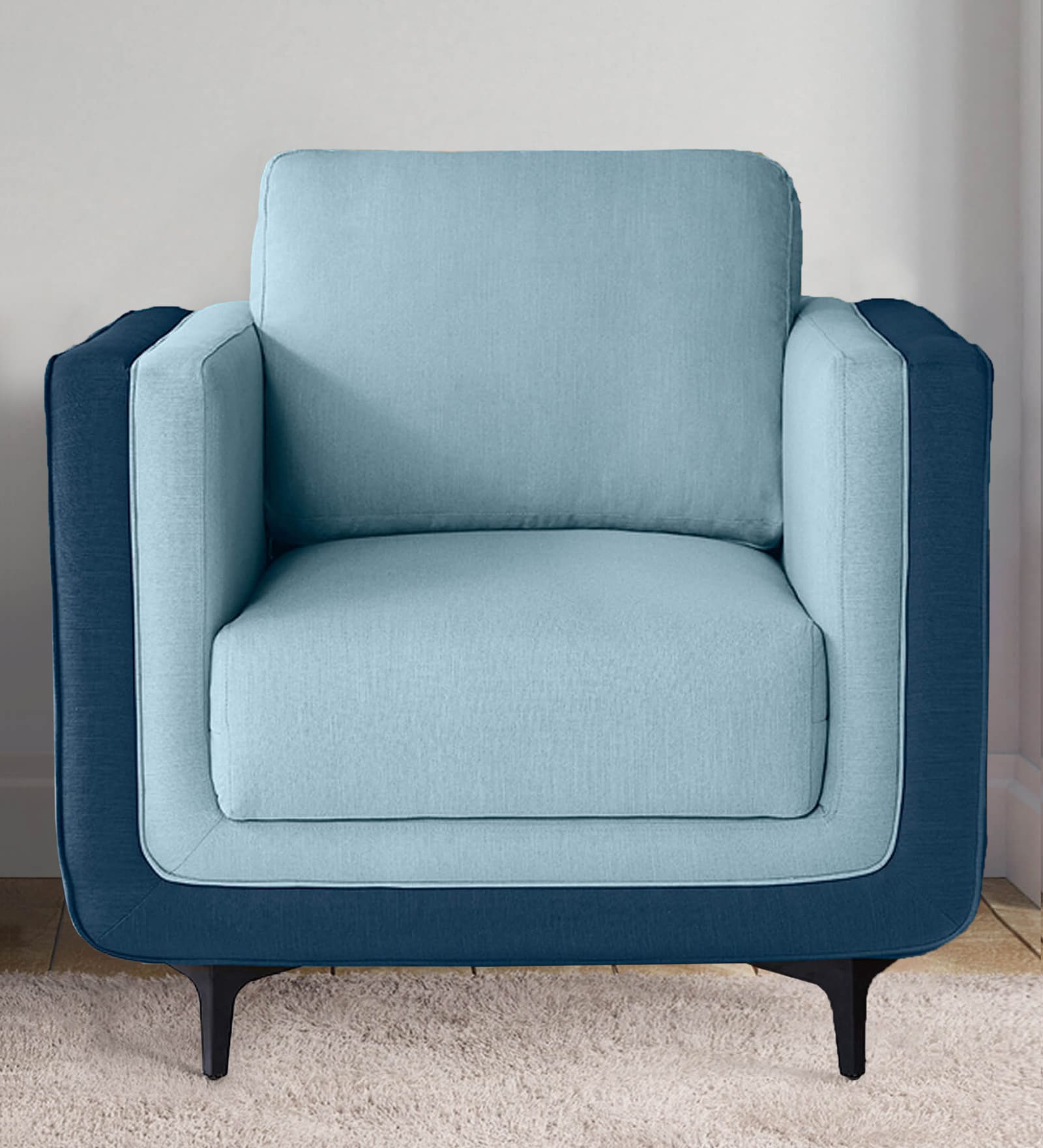 Mojo Fabric 1 Seater Sofa in Funky Blue Colour