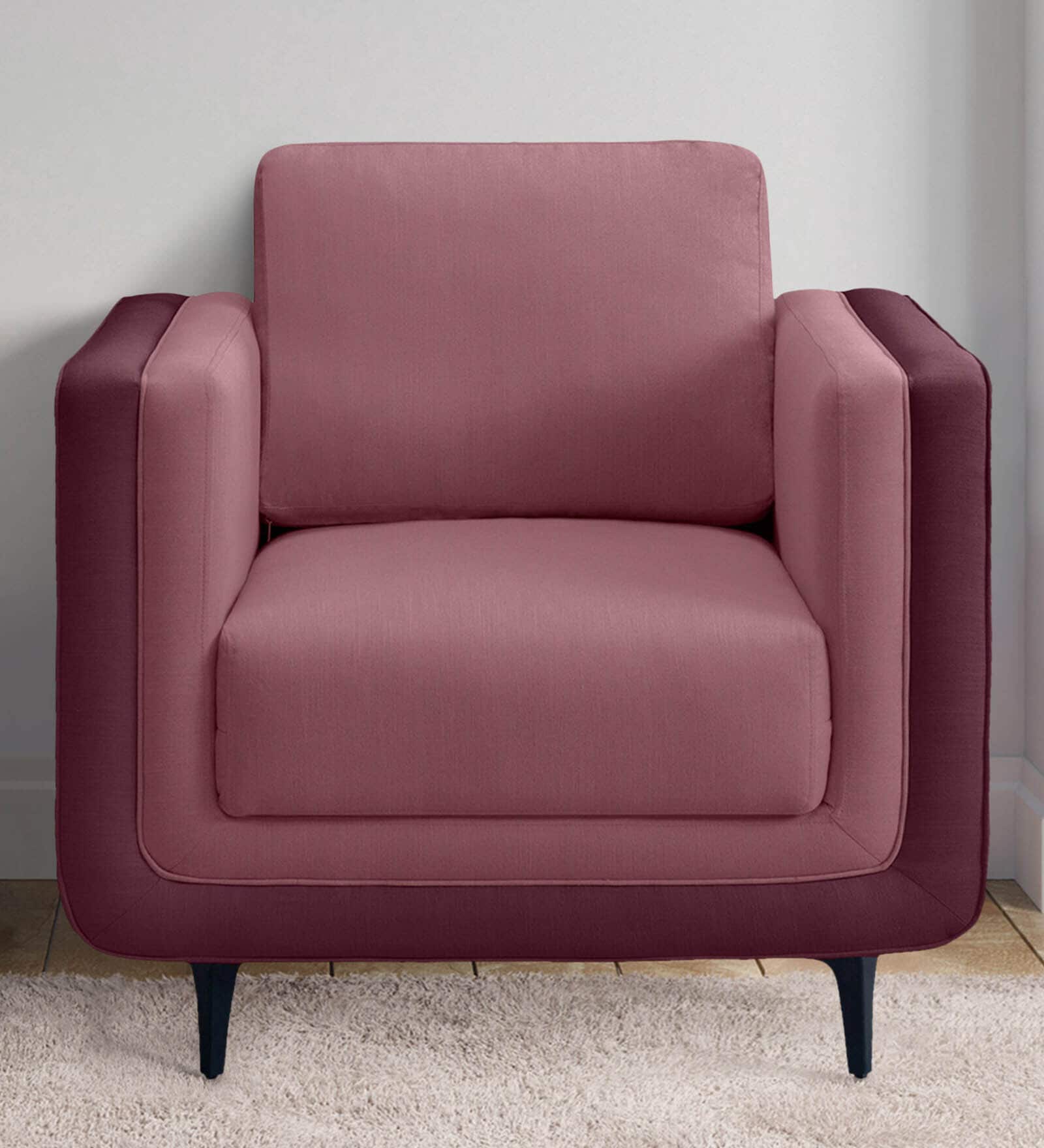 Mojo Fabric 1 Seater Sofa in Hazy Purple Colour Mojo Fabric 1 Seater Sofa in Hazy Purple Colour