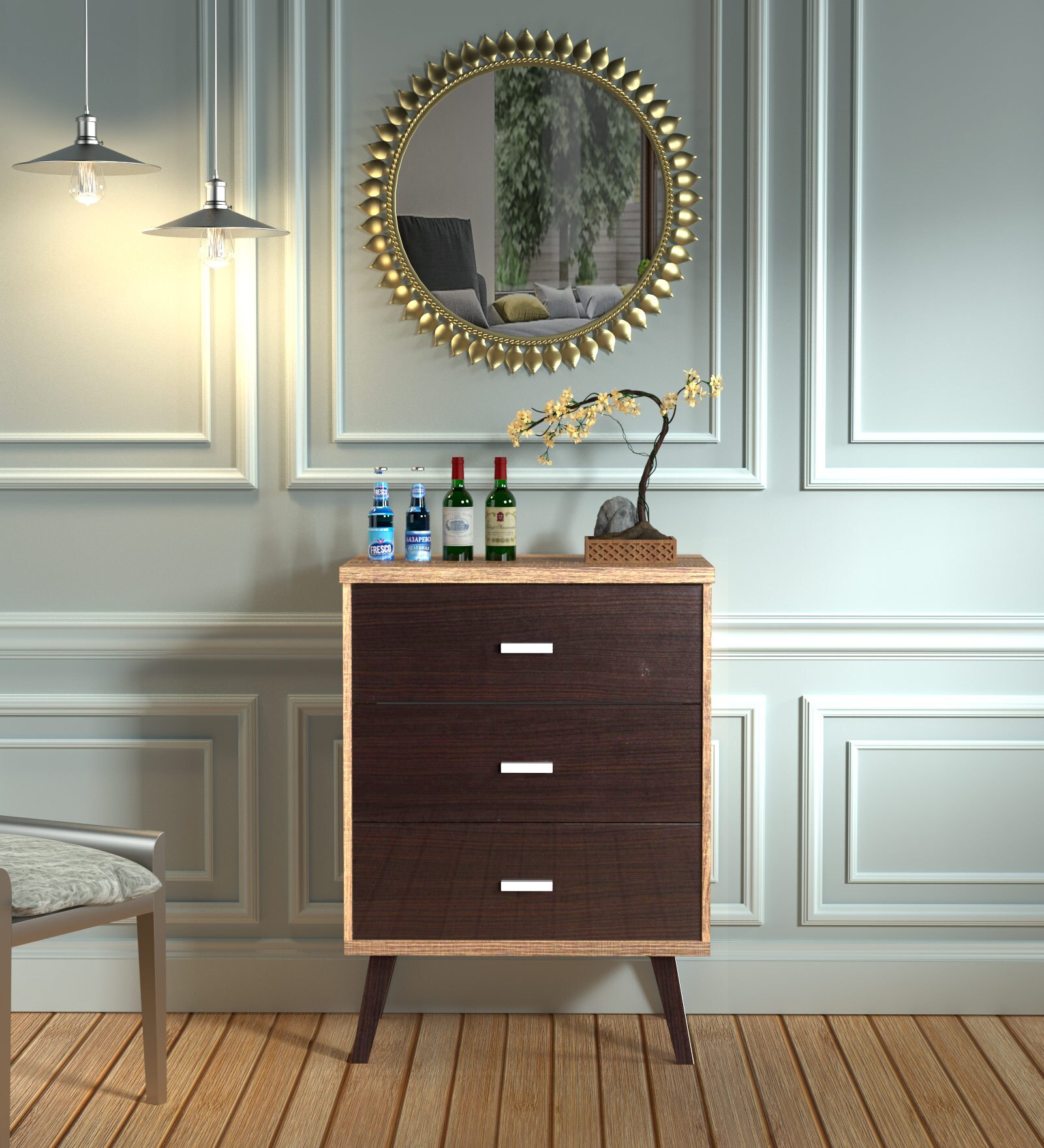 Mokuzai Chest of Drawers in Oak Finish