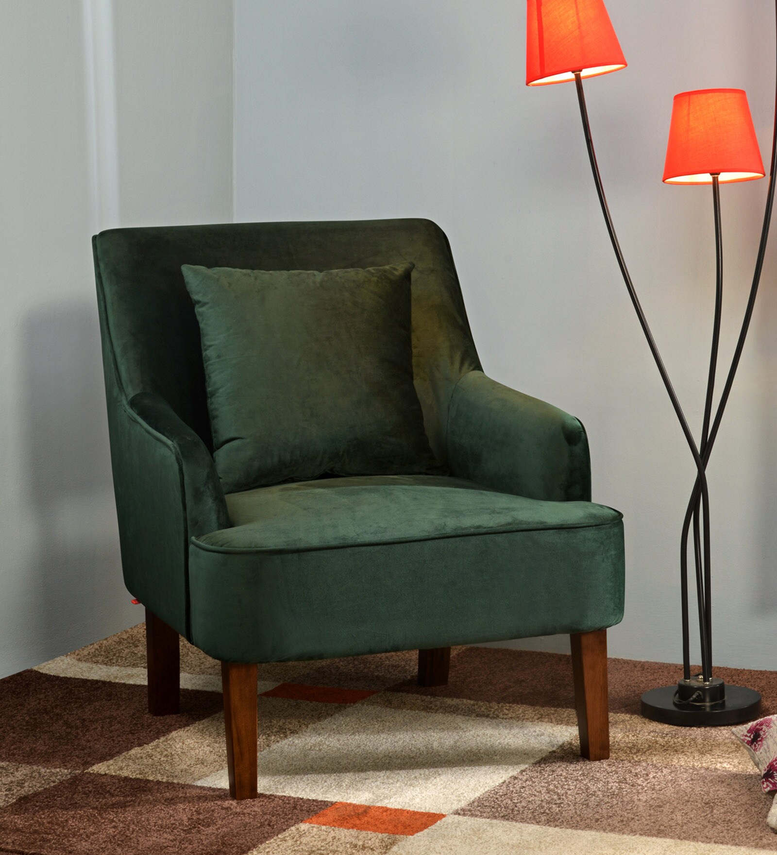 Molly Lounge Chair in Green Colour