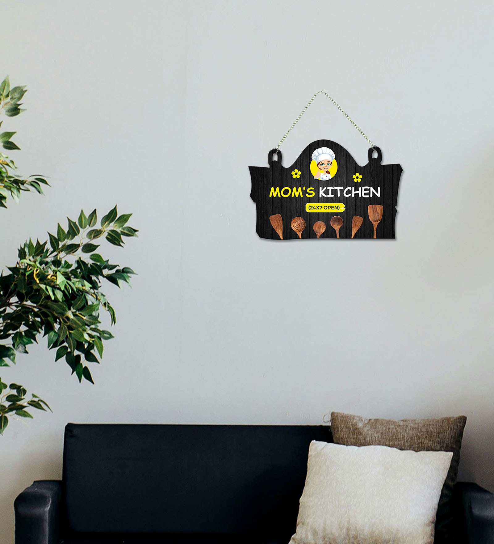 Mom's Kitchen Funny Wooden Wall Hanging