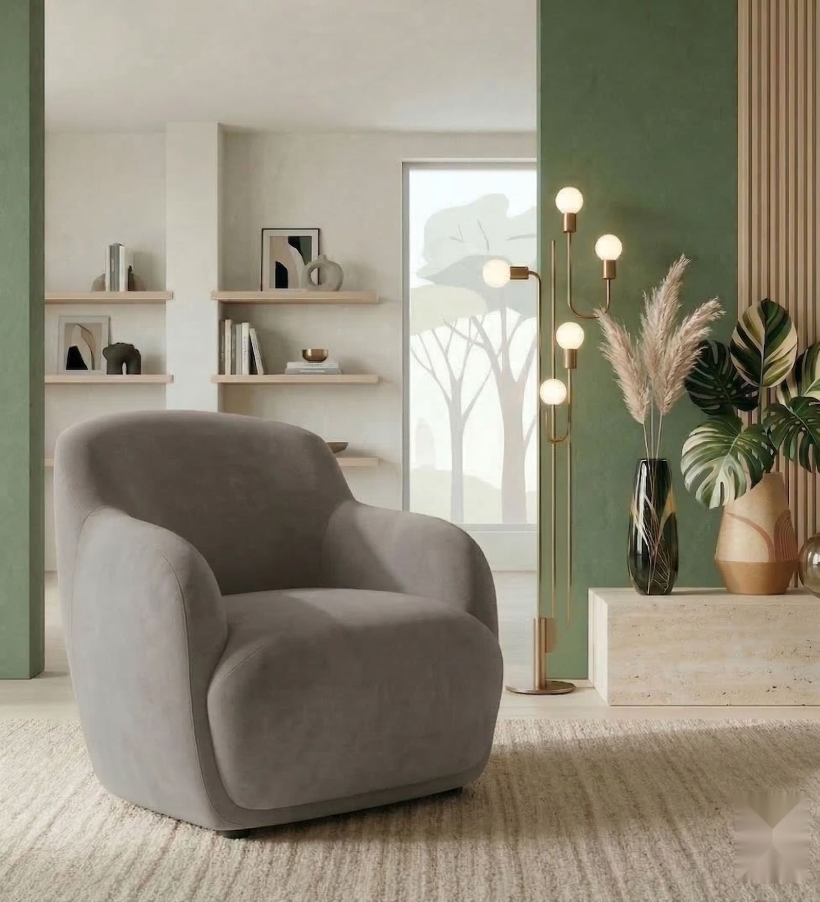 Monarch Elite 1 Seater Sofa In Light Grey Color