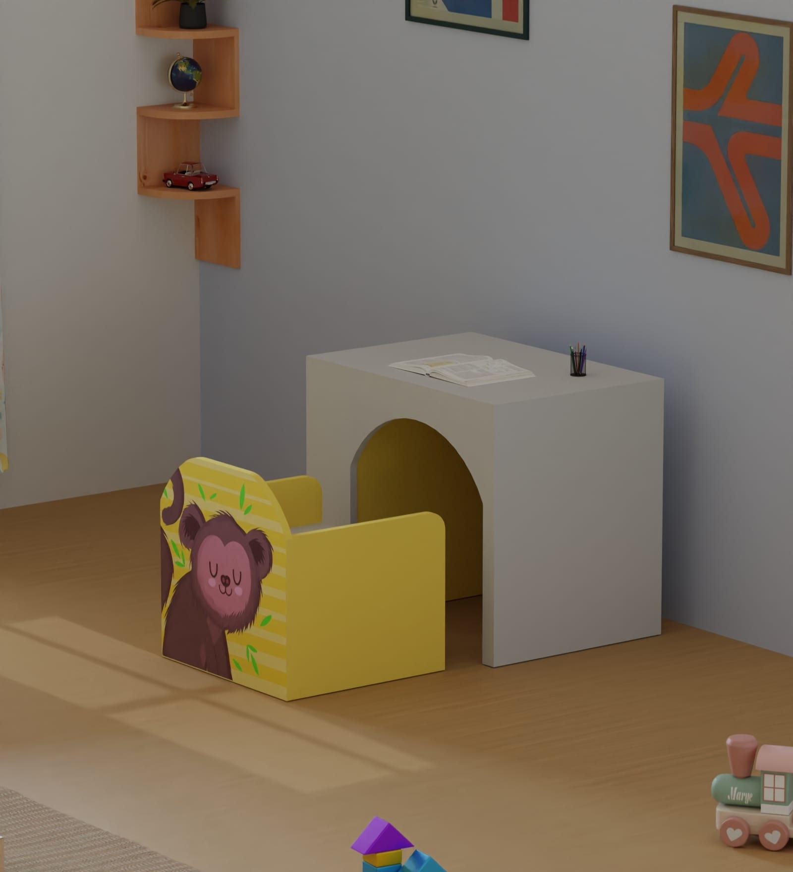 Monkey Toddler Activity Table & Chair