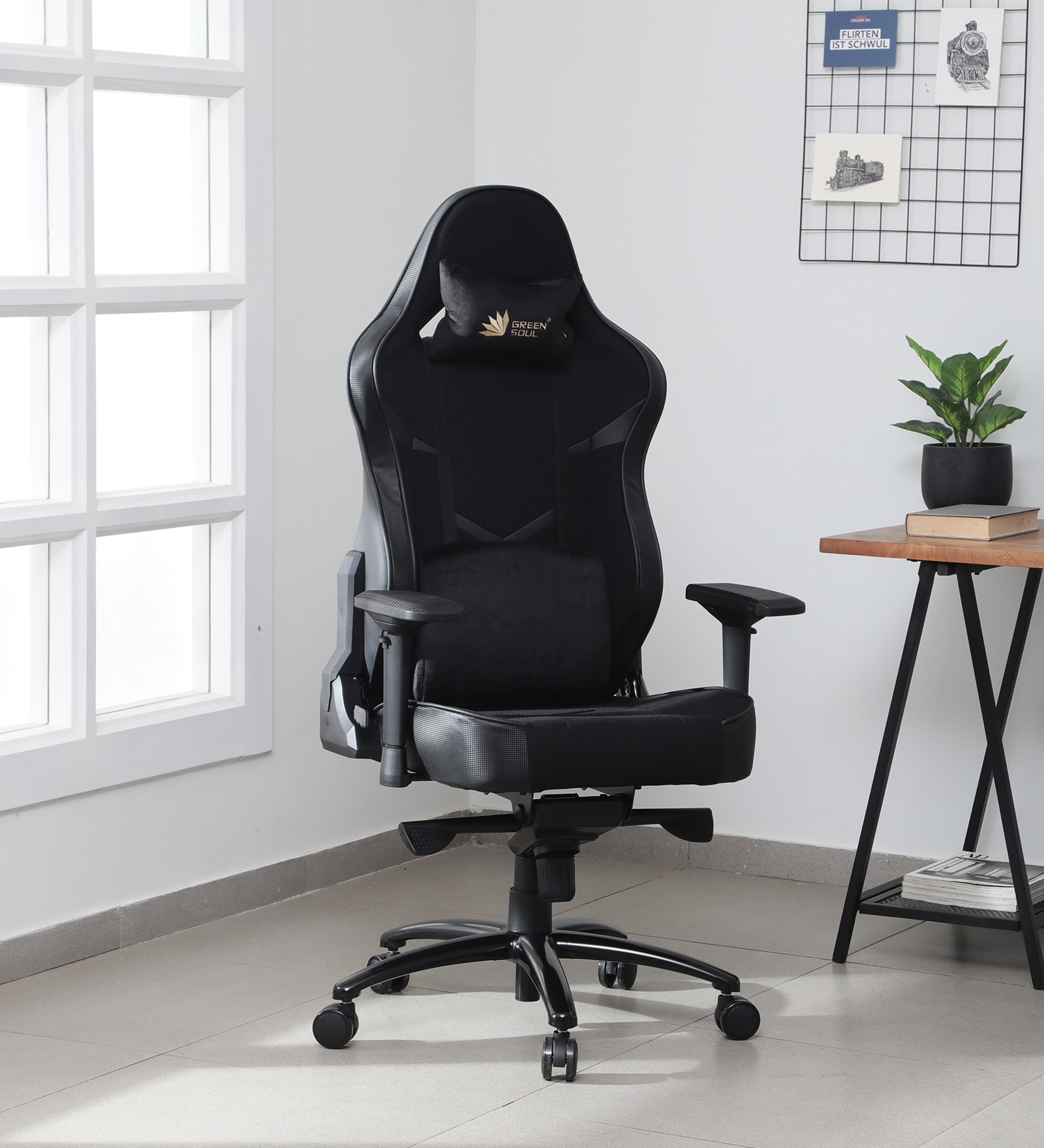 Buy Monster Fabric Gaming Chair in Black Colour at 45% OFF by Green ...