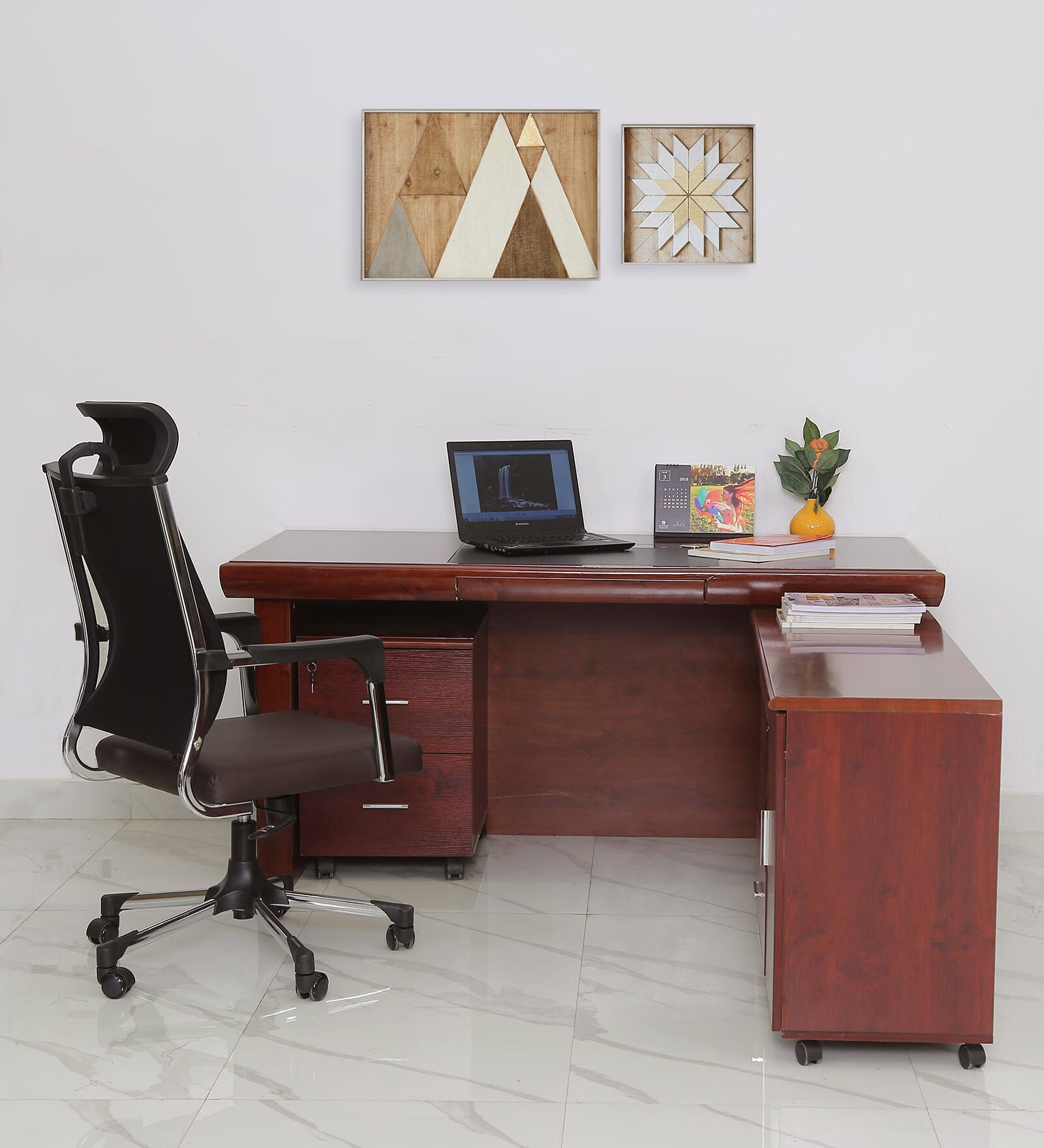 Buy Montana Executive Office Table with Side Runner & Drawer Cart in