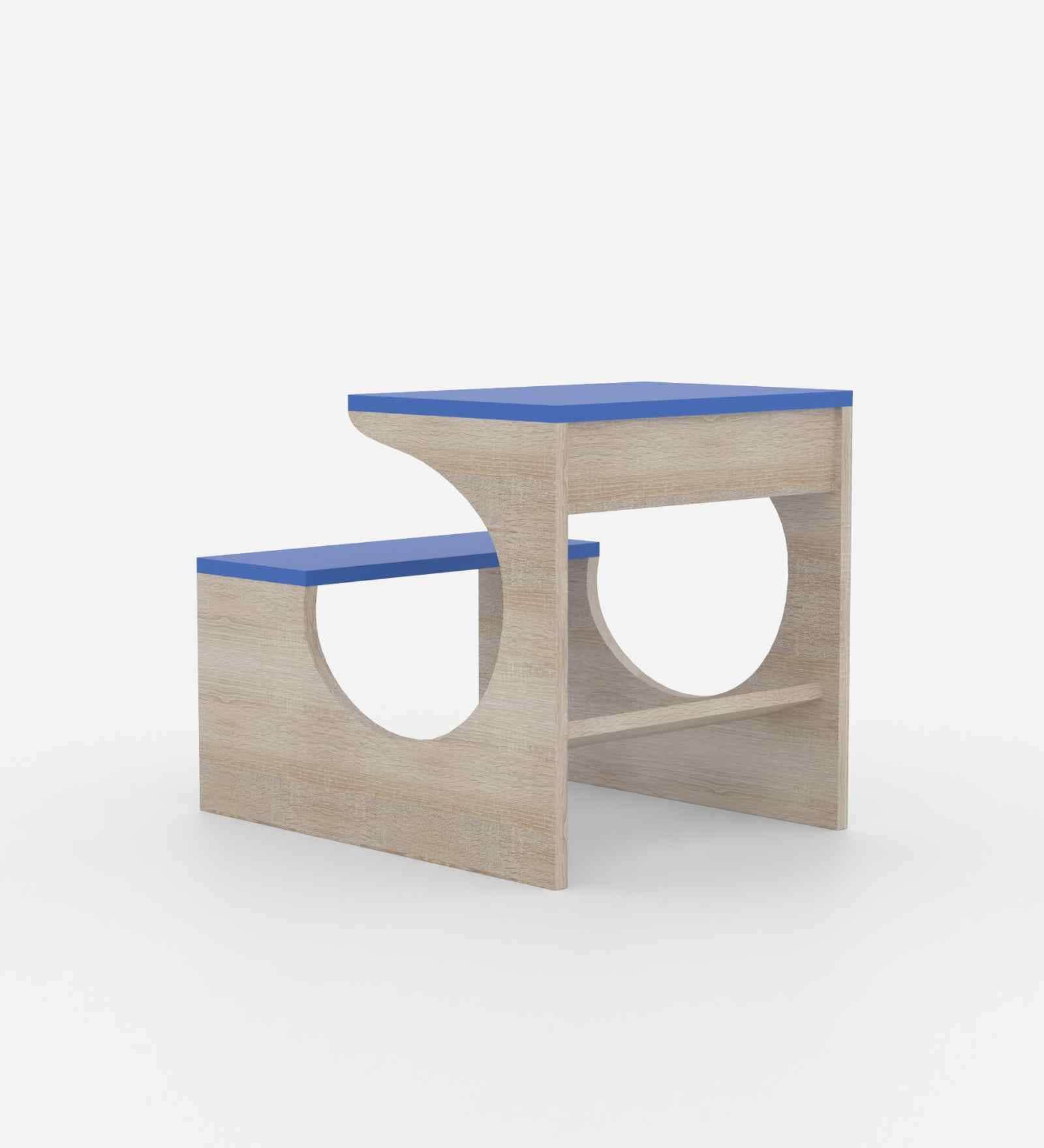 Montessori Toddler Activity Table & Chair in Oak and Blue Colour