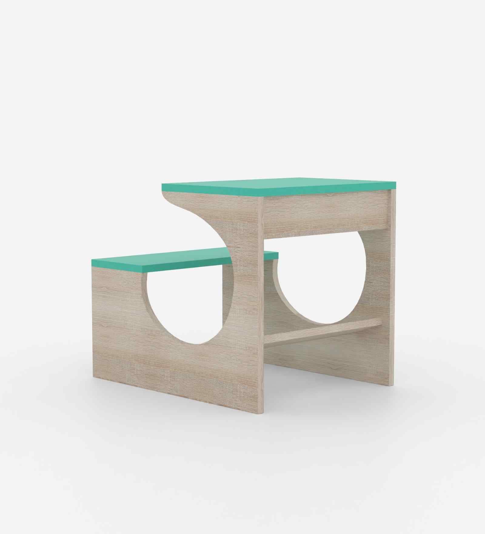 Montessori Toddler Activity Table & Chair in Oak and Teal Colour