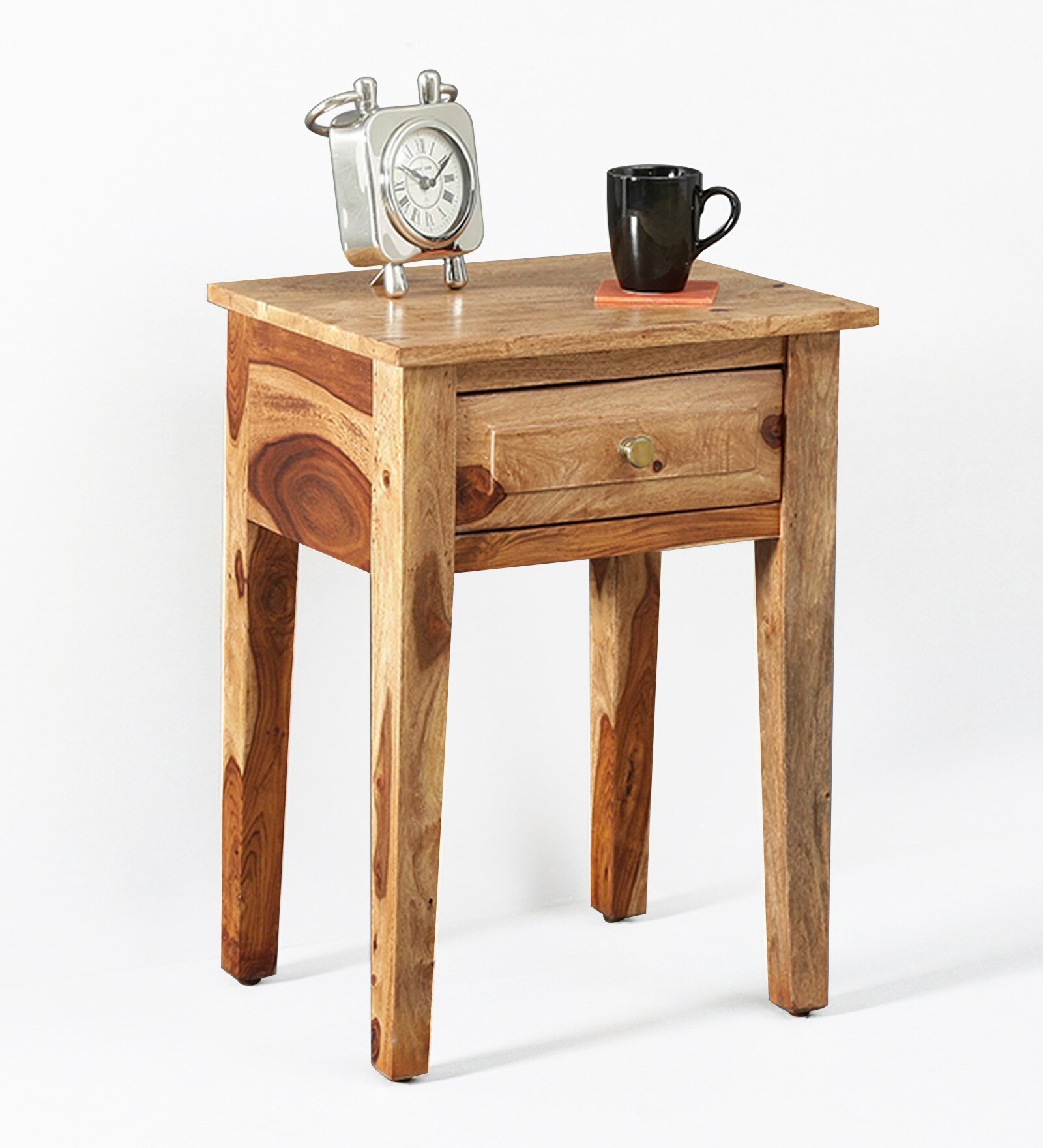 Buy Montuk Solid Wood End Table In Rustic Teak Finish Woodsworth By