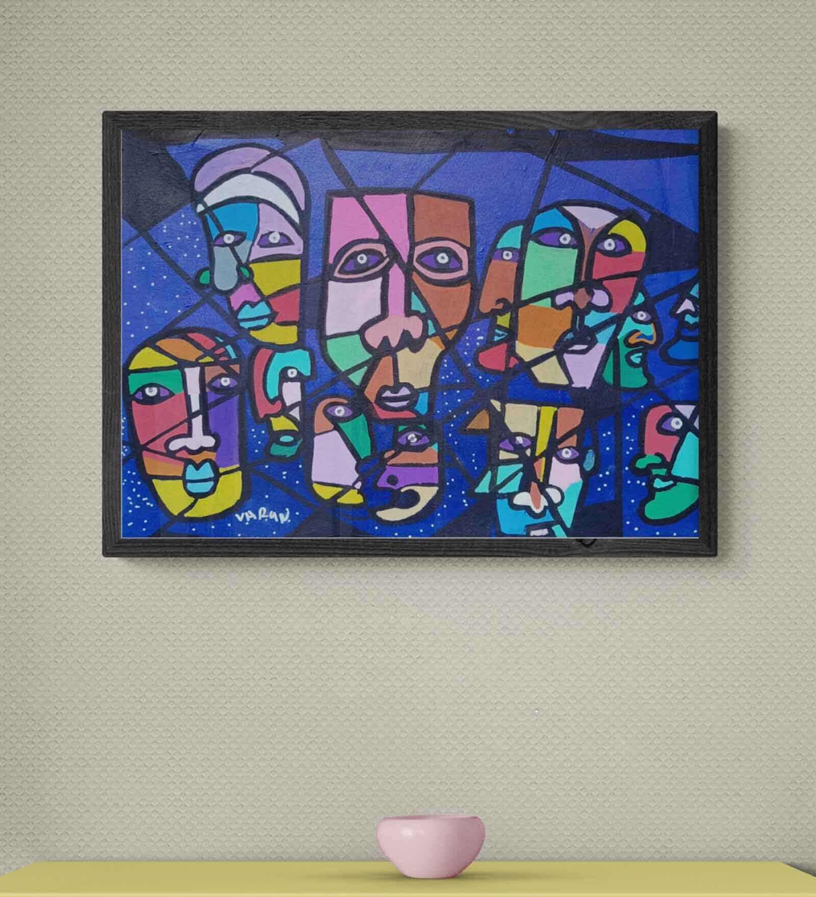 Mood Indigo  Handmade Acrylic Paint On Canvas Unframed