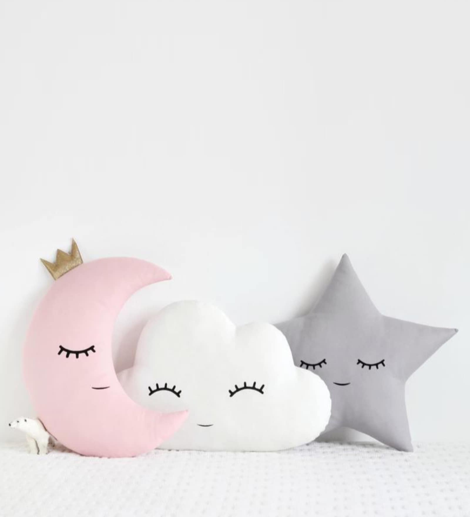 Multicolor Cotton Blend Moon Cloud & Star Shaped Pillows (Pack of 3)