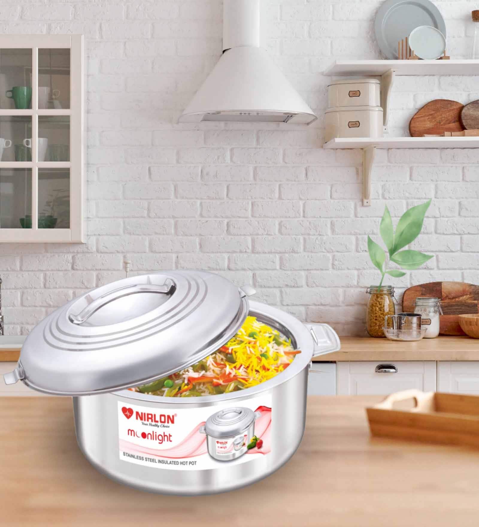 Silver Stainless Steel 3.5 Litres Casserole