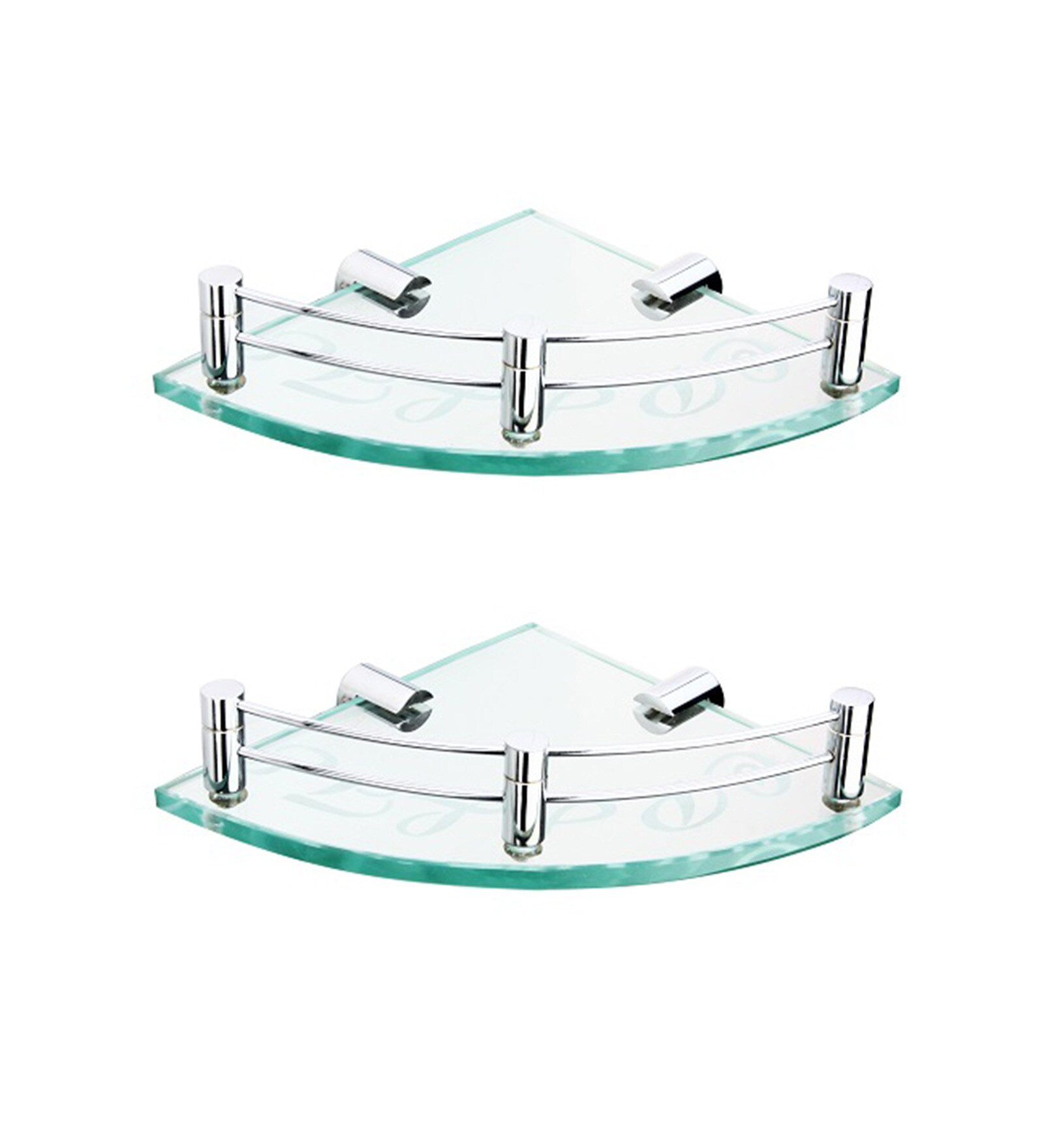Moonstone Transparent Brass 2-piece Corner Shelf