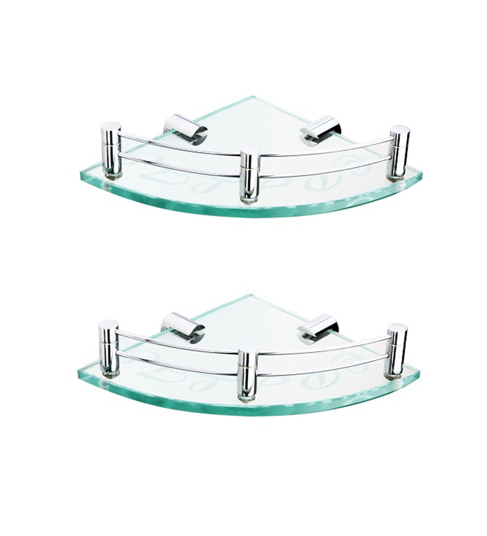 Moonstone Transparent Brass 2-piece Corner Shelf