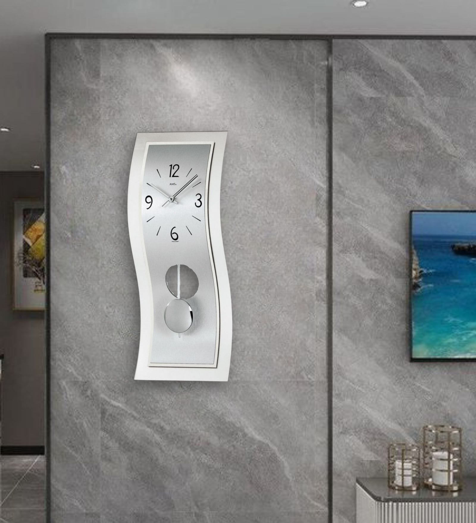 Elona Black Glass Novelty Wall Clock