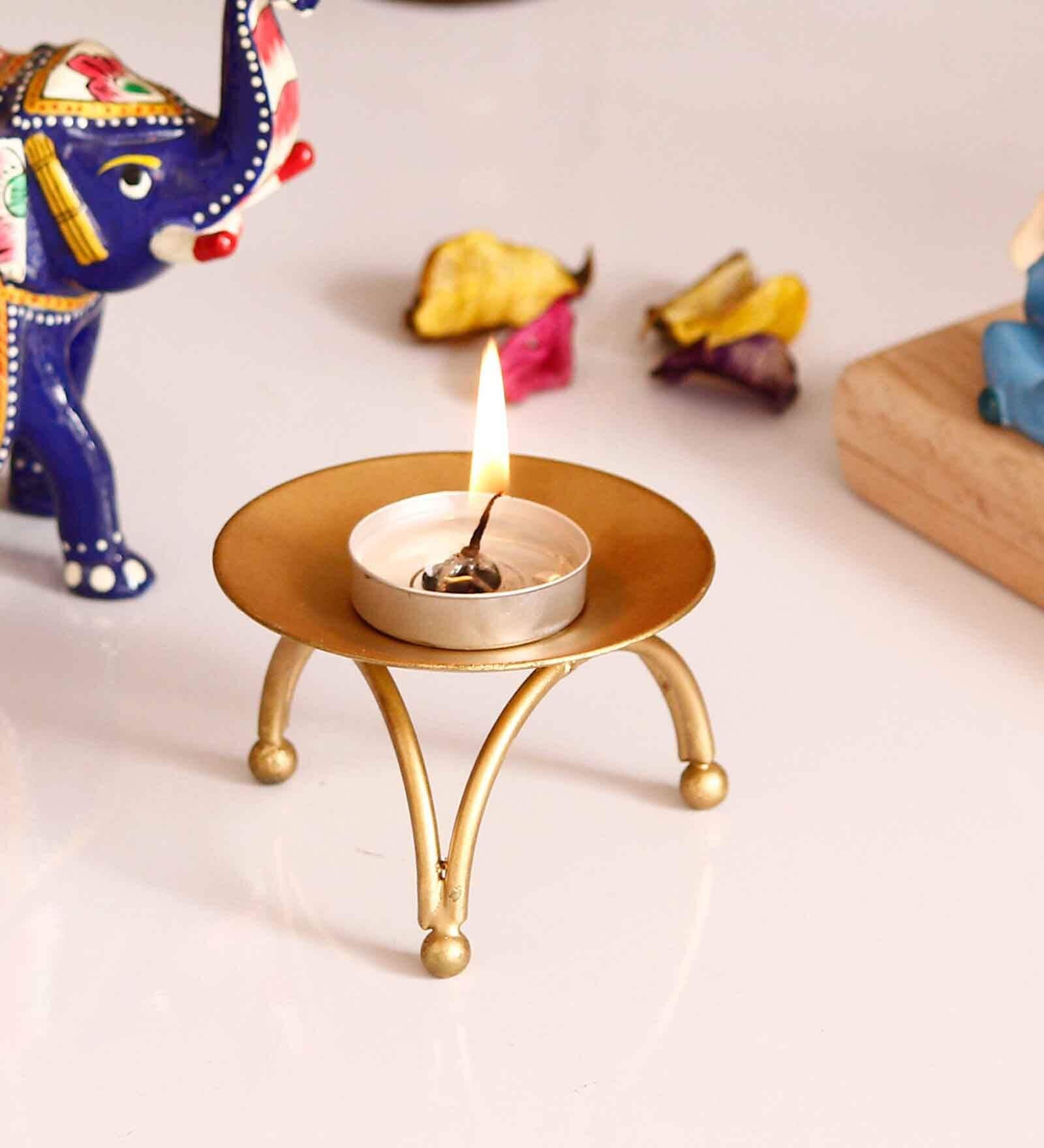 Mordern Gold Aluminium Table Tea Light Holder