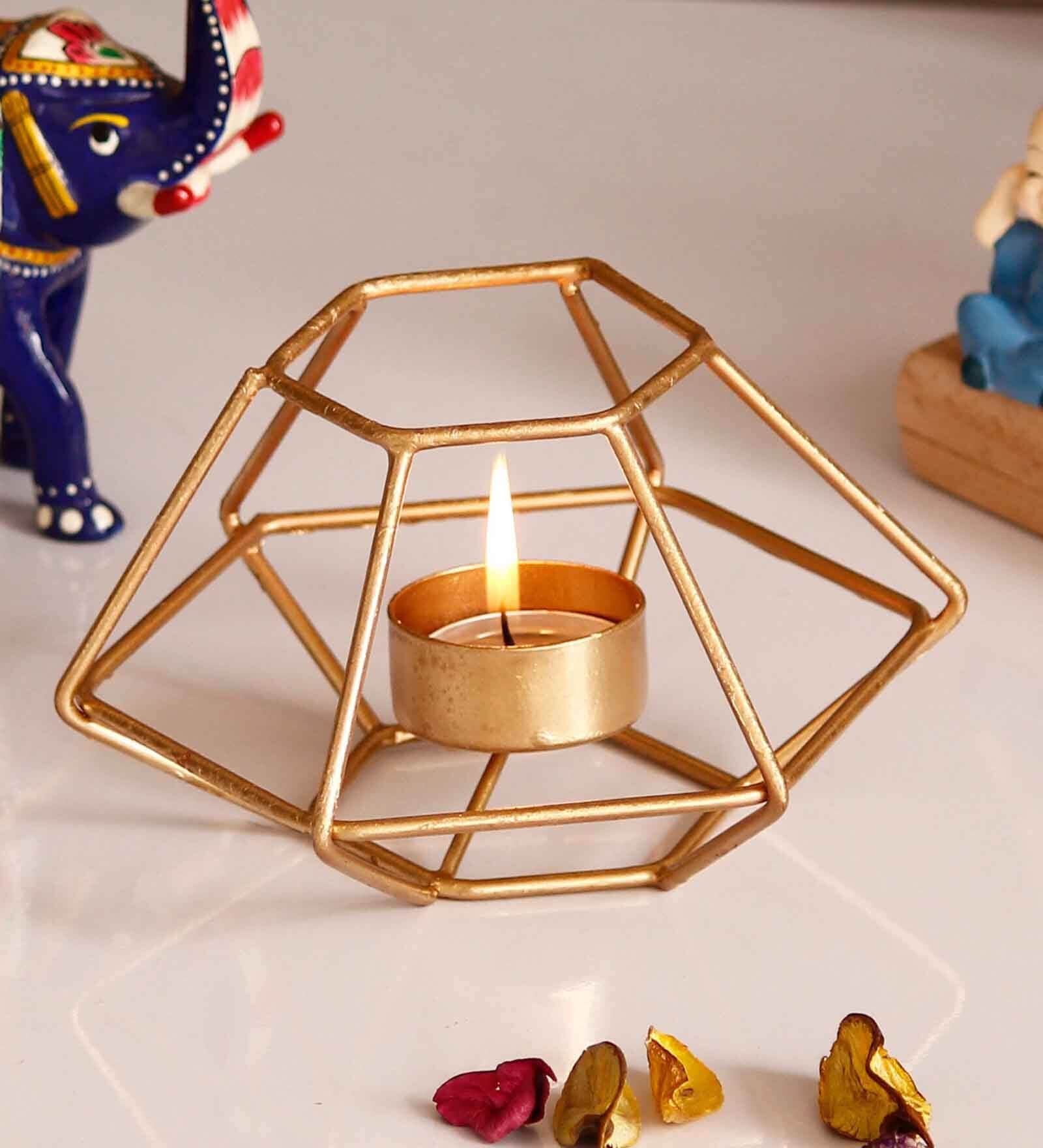 Mordern Gold Metal Table Tea Light Holder