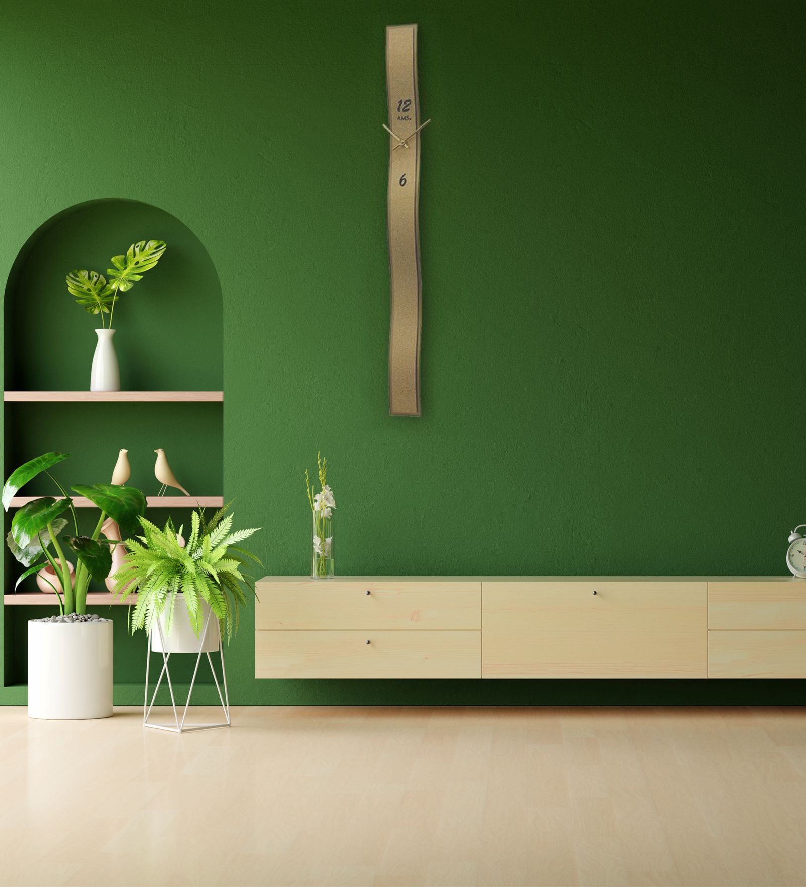 Shady Gold Glass Novelty Wall Clock