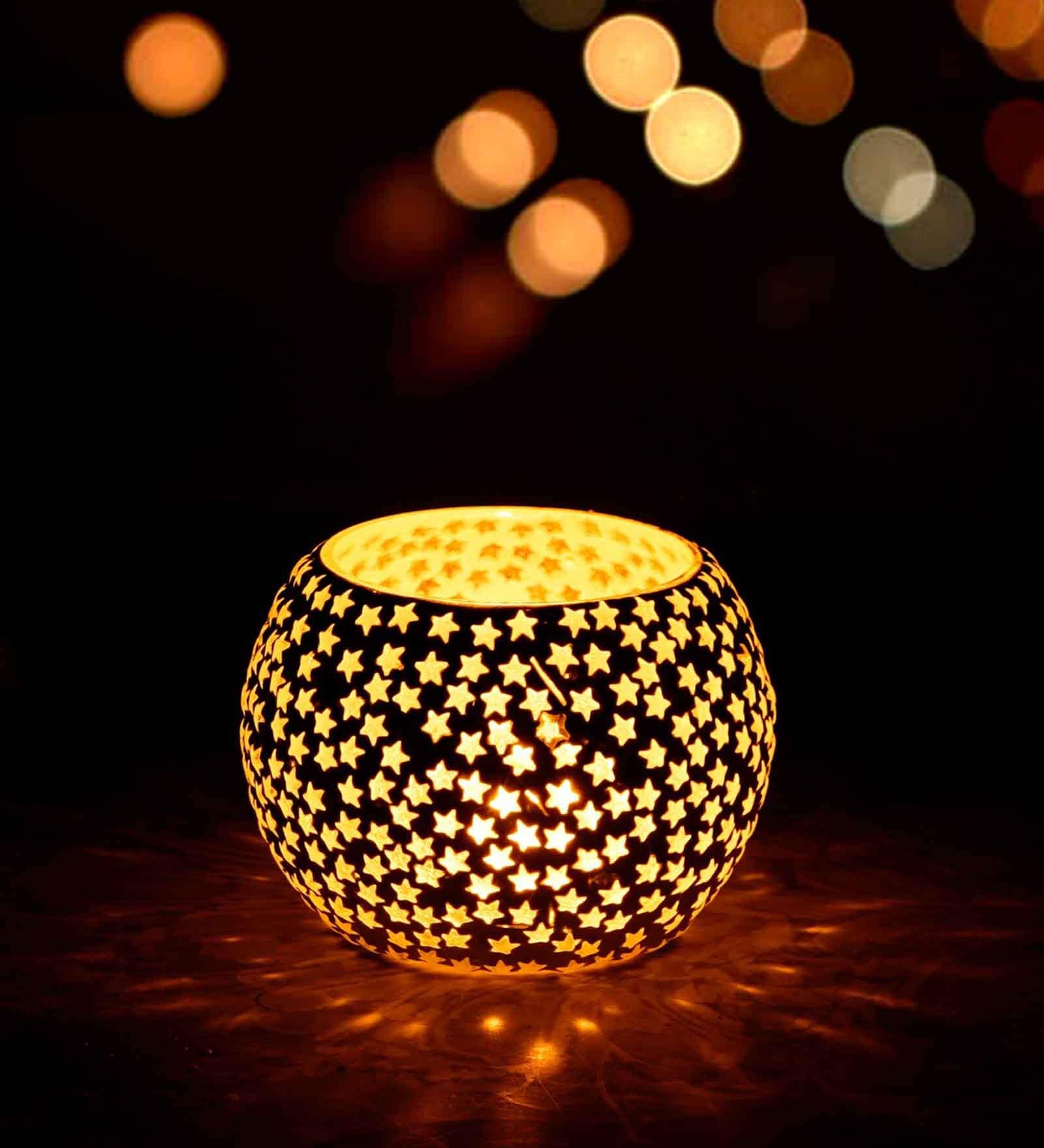 Modern Multicolor Glass Tea Light Holder