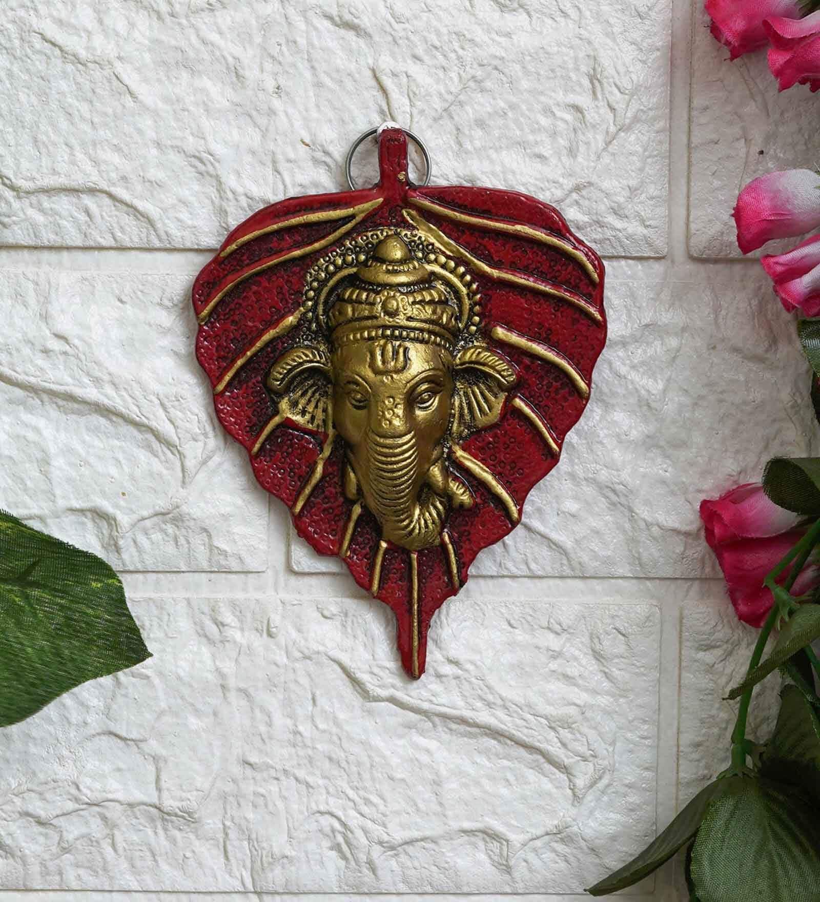 Modern Red Metal Ganesha