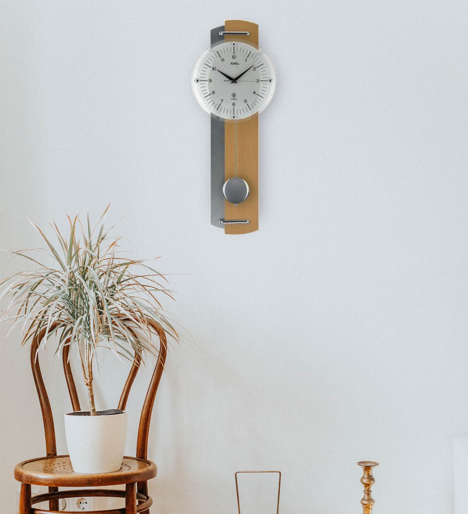 Francis Silver Glass Wall Clock