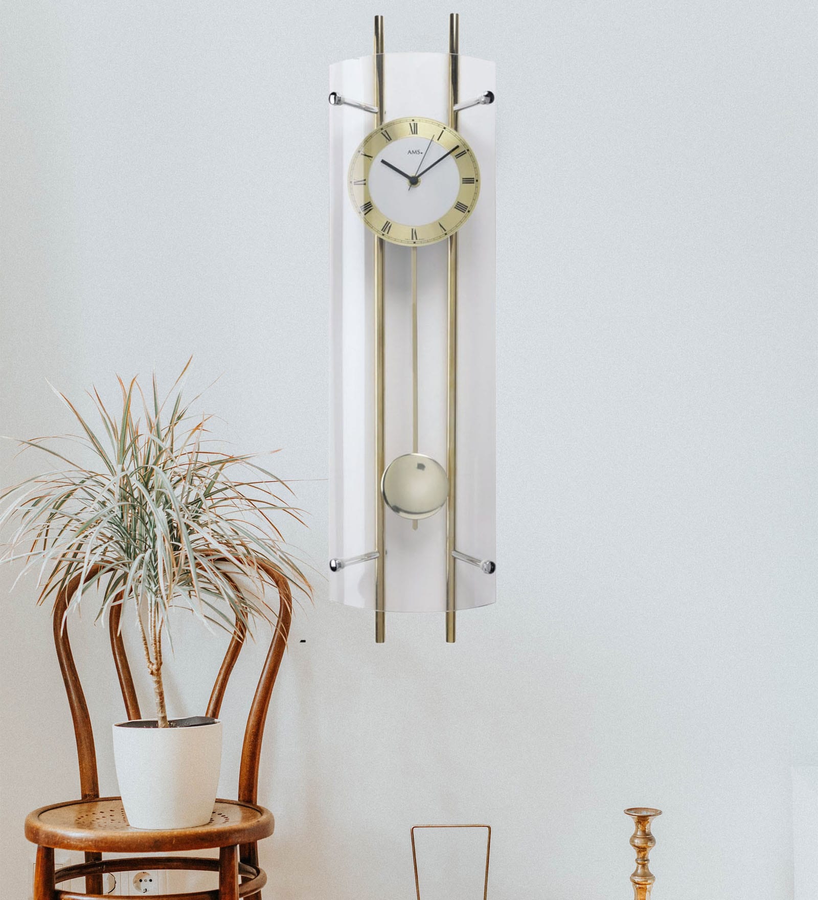 Buy Damsel Silver Glass Pendulum Wall Clock At 18 Off By Ams Clocks Pepperfry 5203