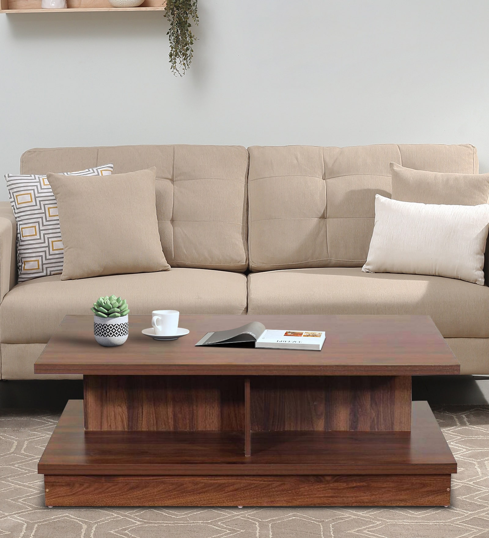 Morina Coffee Table in Columbia Walnut Finish