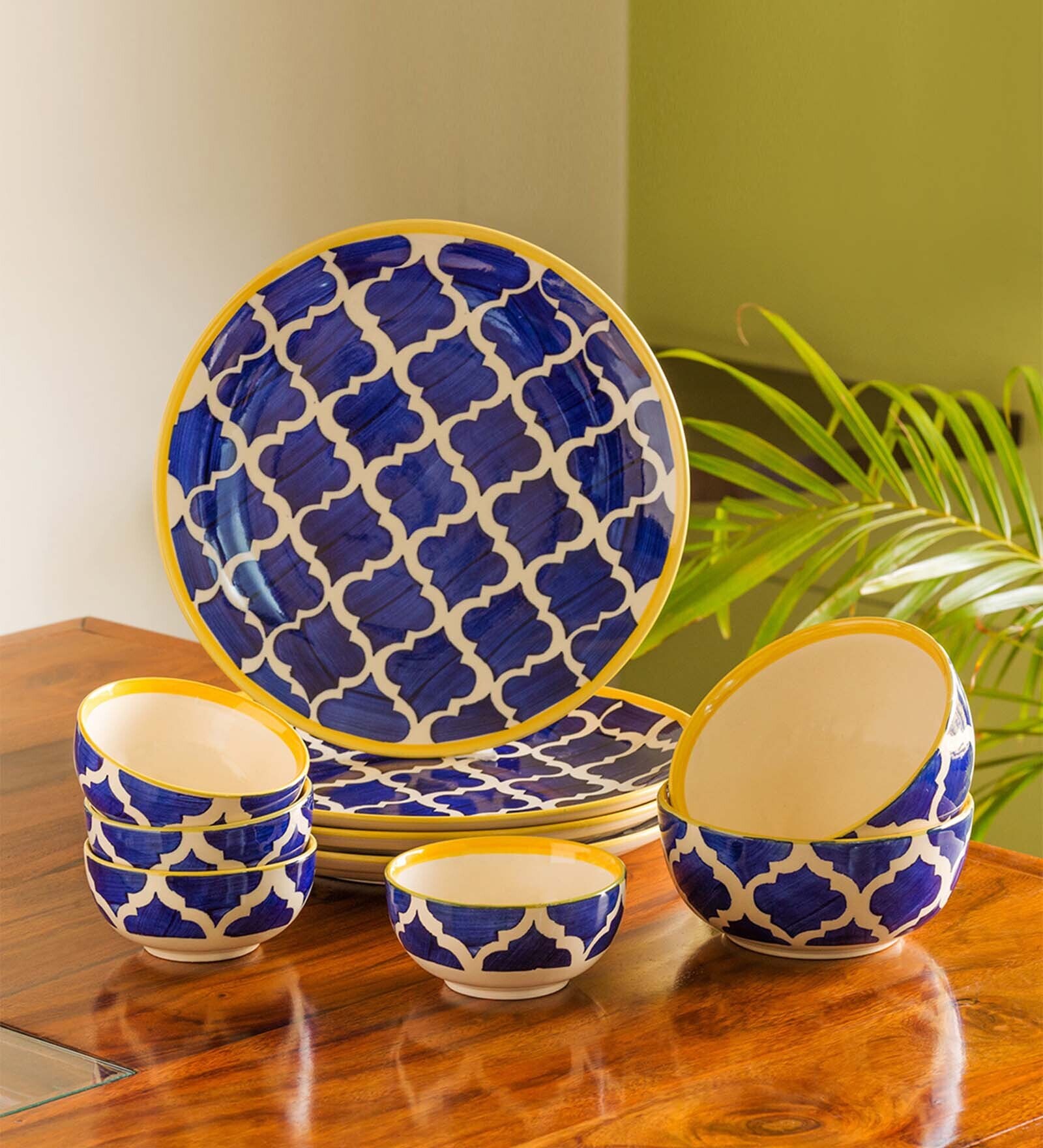 Moroccan 10 Piece Ceramic Dinner Set
