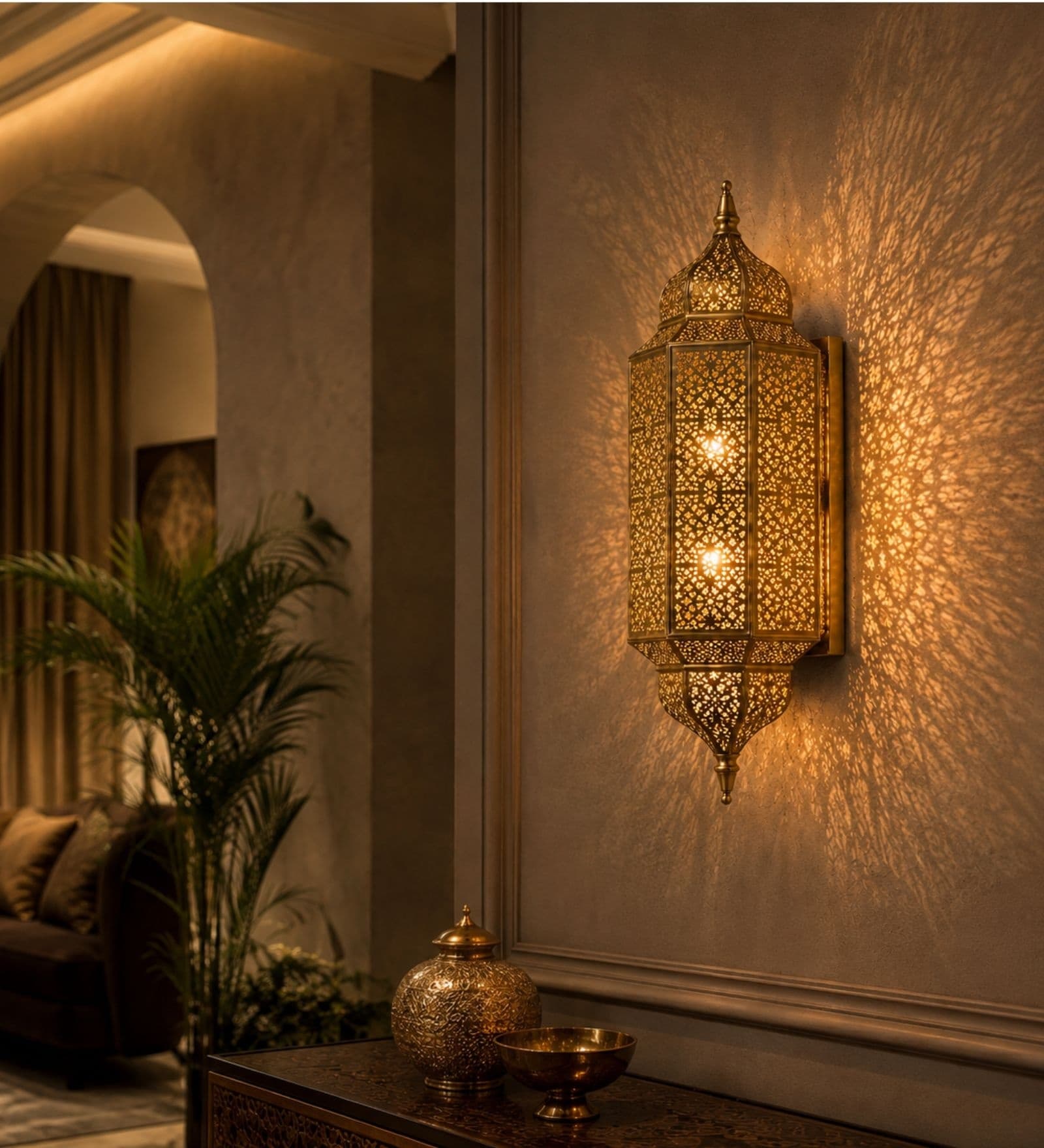 Moroccan Brass Wall Lamp