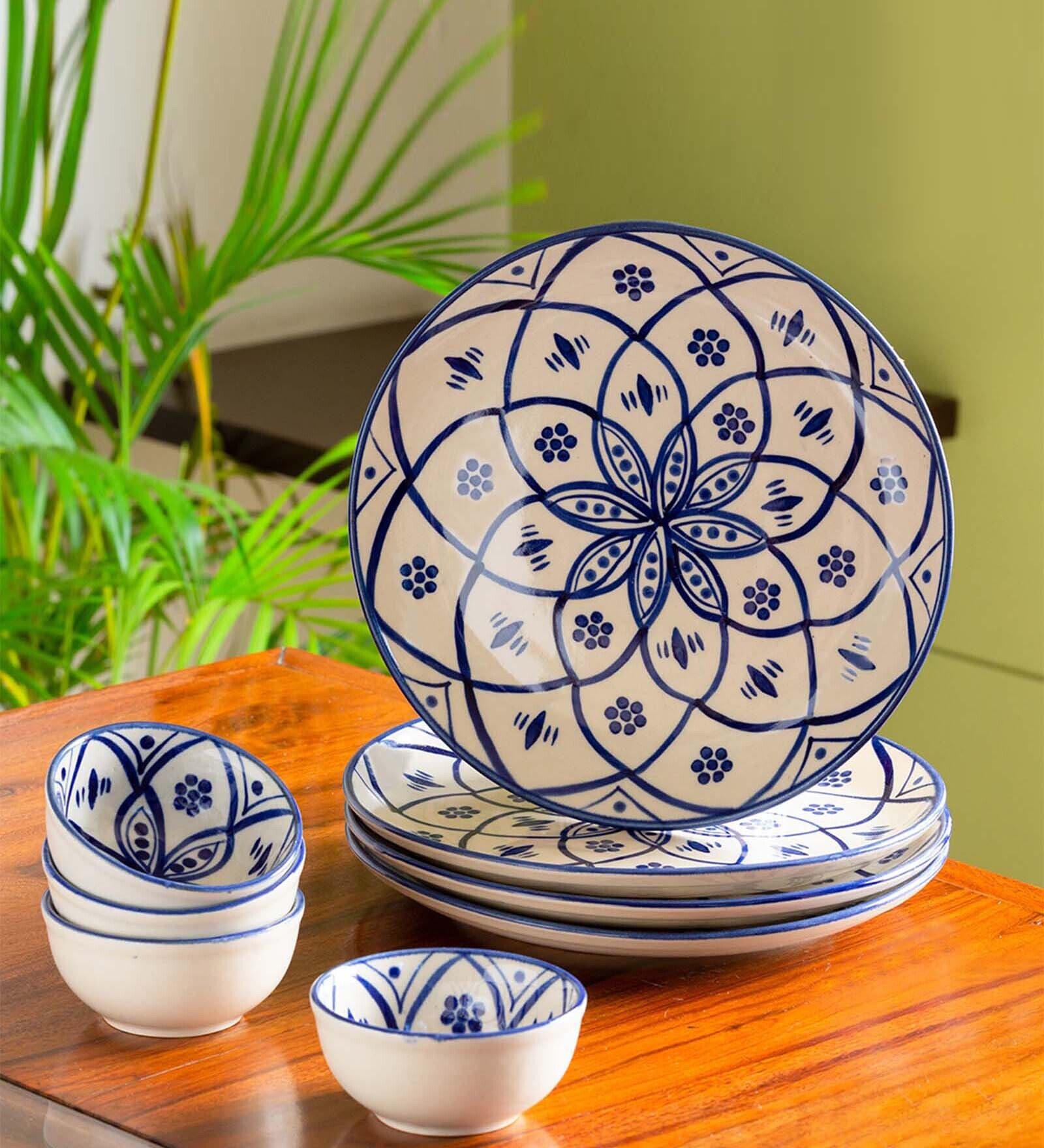 Moroccan Floral 8 Piece Ceramic Dinner Set