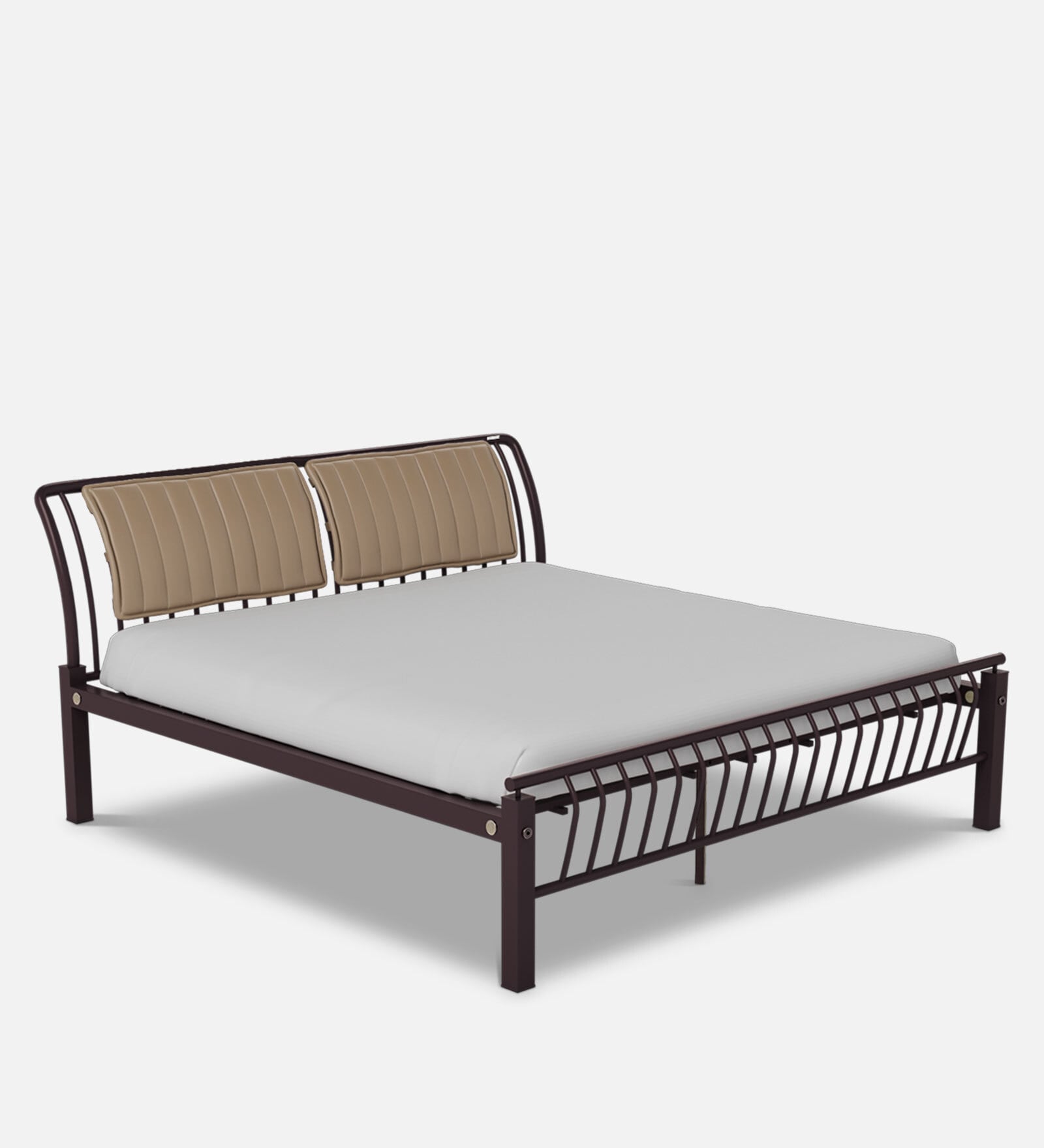 Morpheus King Size Bed in Shell Wine Red Colour