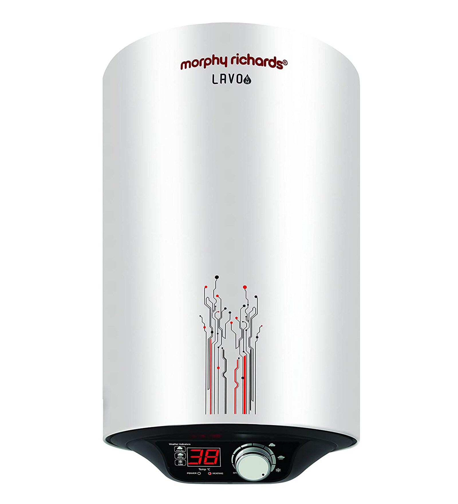 Morphy Richards Lavo EM Storage 15-Litre Vertical 5 Star Water Heater, Silver
