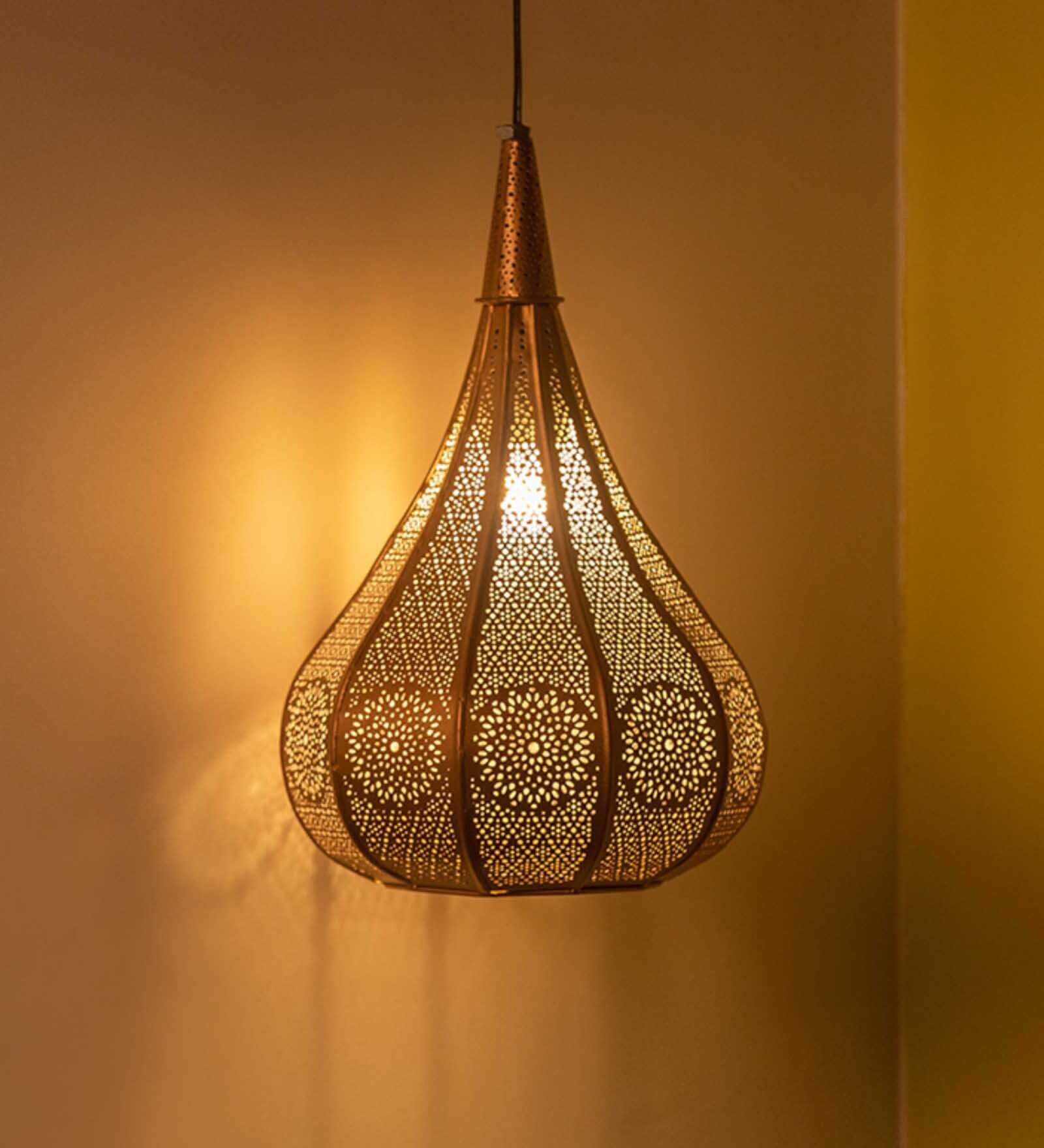 Zina Morrocan Brown Metal Hanging Light