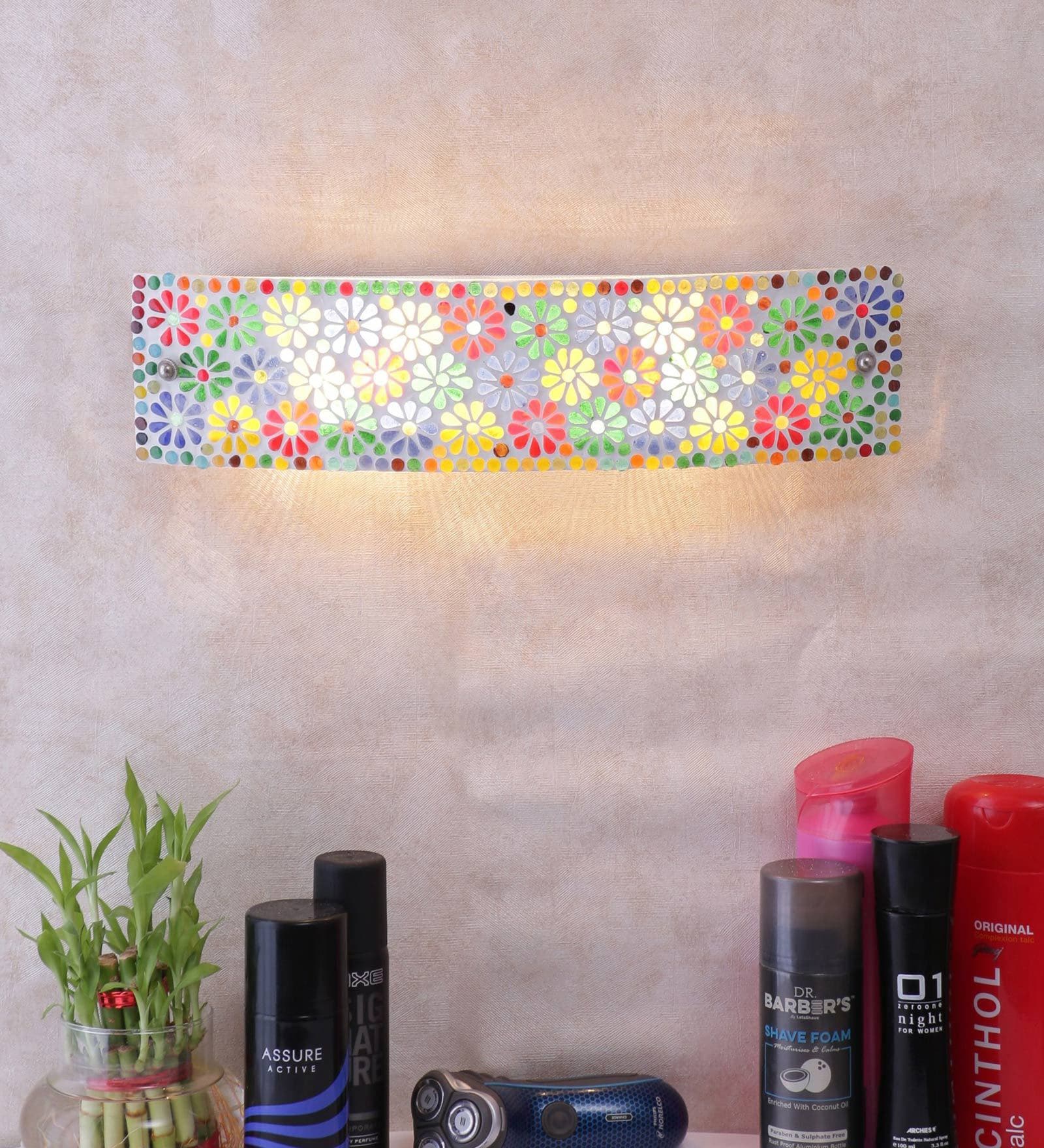 Ryan Glass Flush Mount Wall Light (Multicolour)