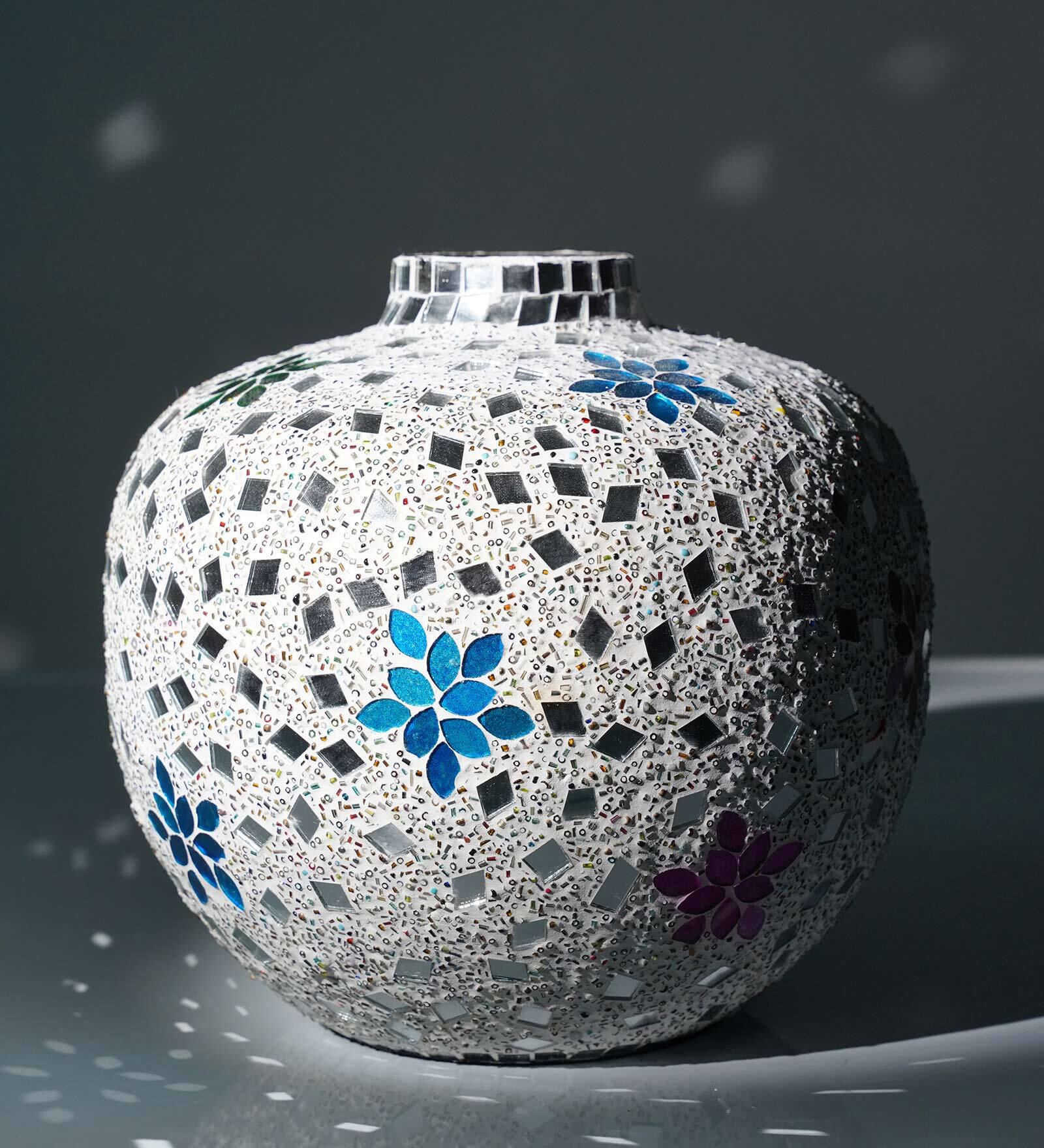 Mosiac Metal Table Vase