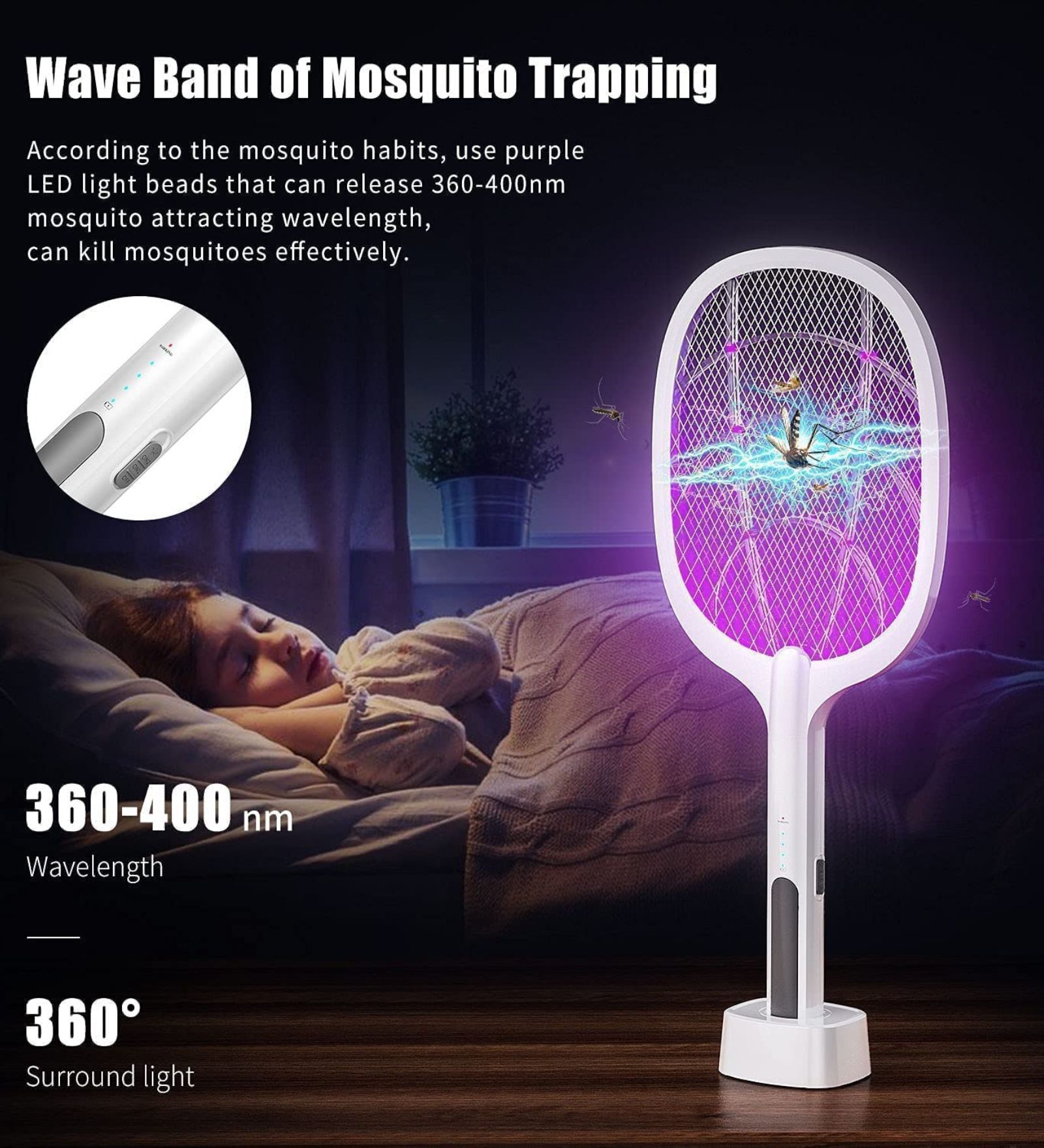 Mosquito Bat with UV Light Lamp
