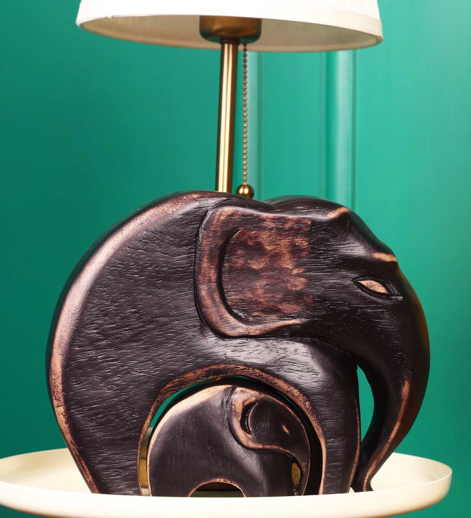 Mother and Baby Elephant Showpiece Set (Black)