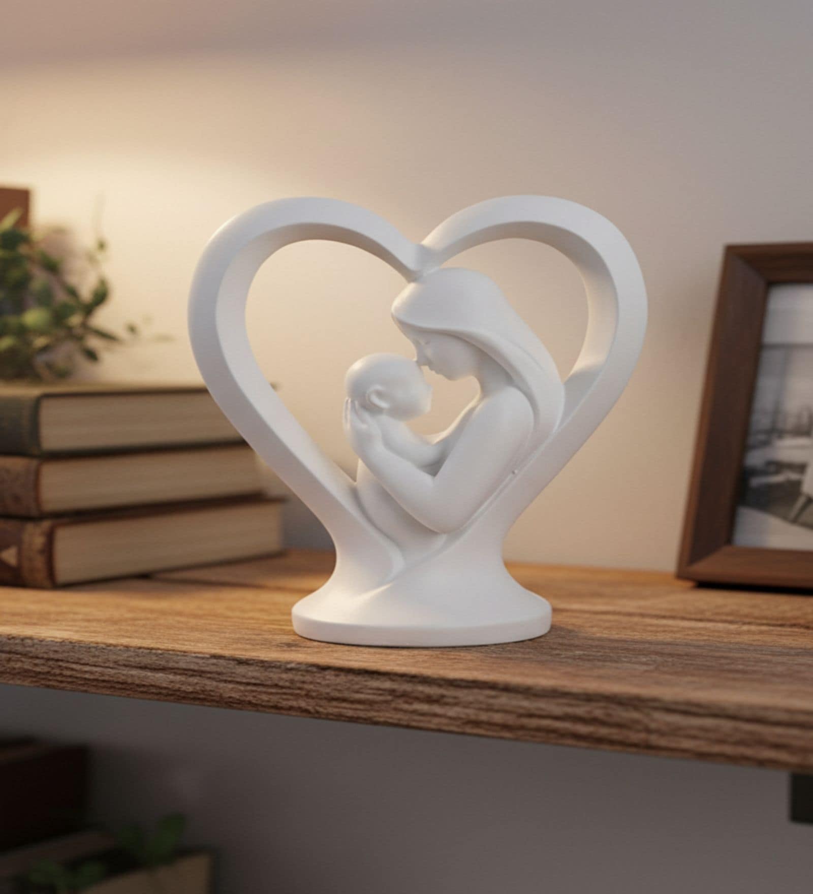 Mother Baby Big Heart Showpiece