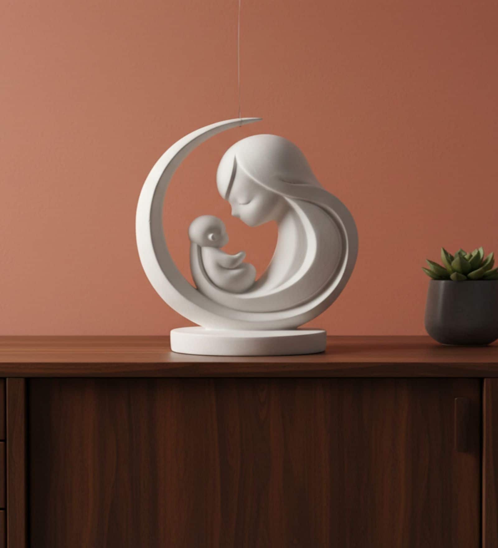 Mother Baby Moon Showpiece