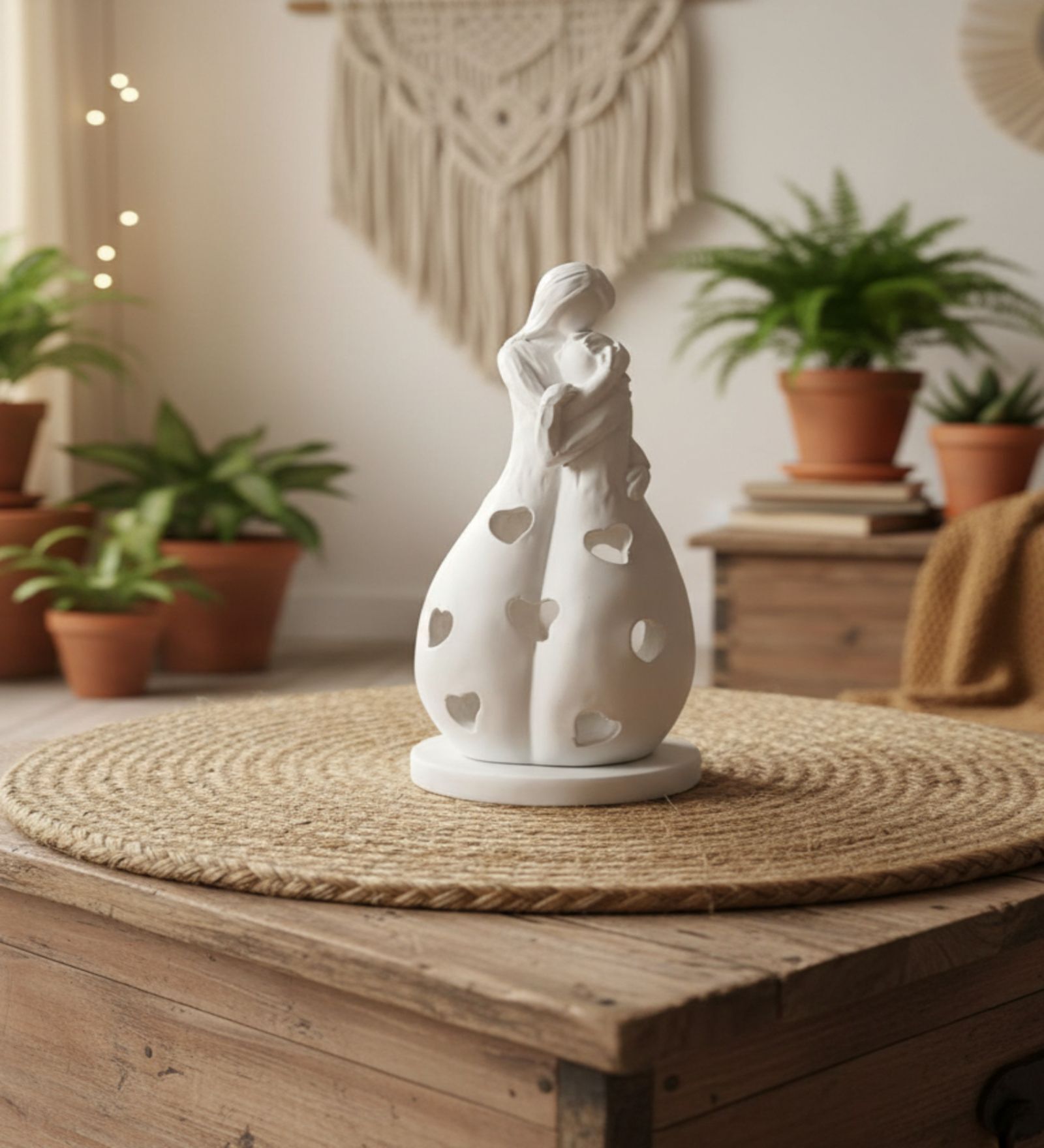 Mother Baby Tealight Showpiece