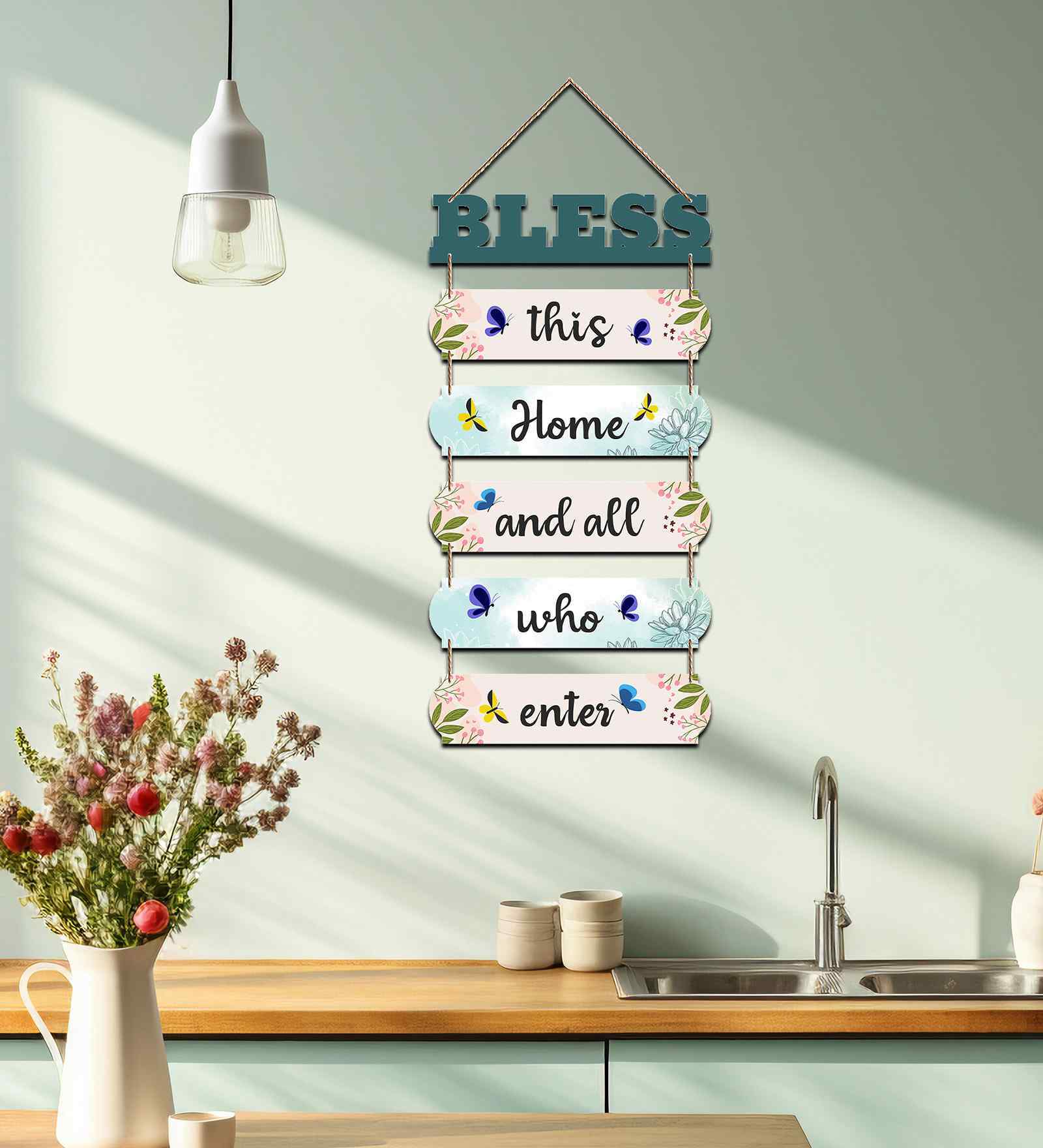 Bless Quotes Mdf Wooden Wall Hanging