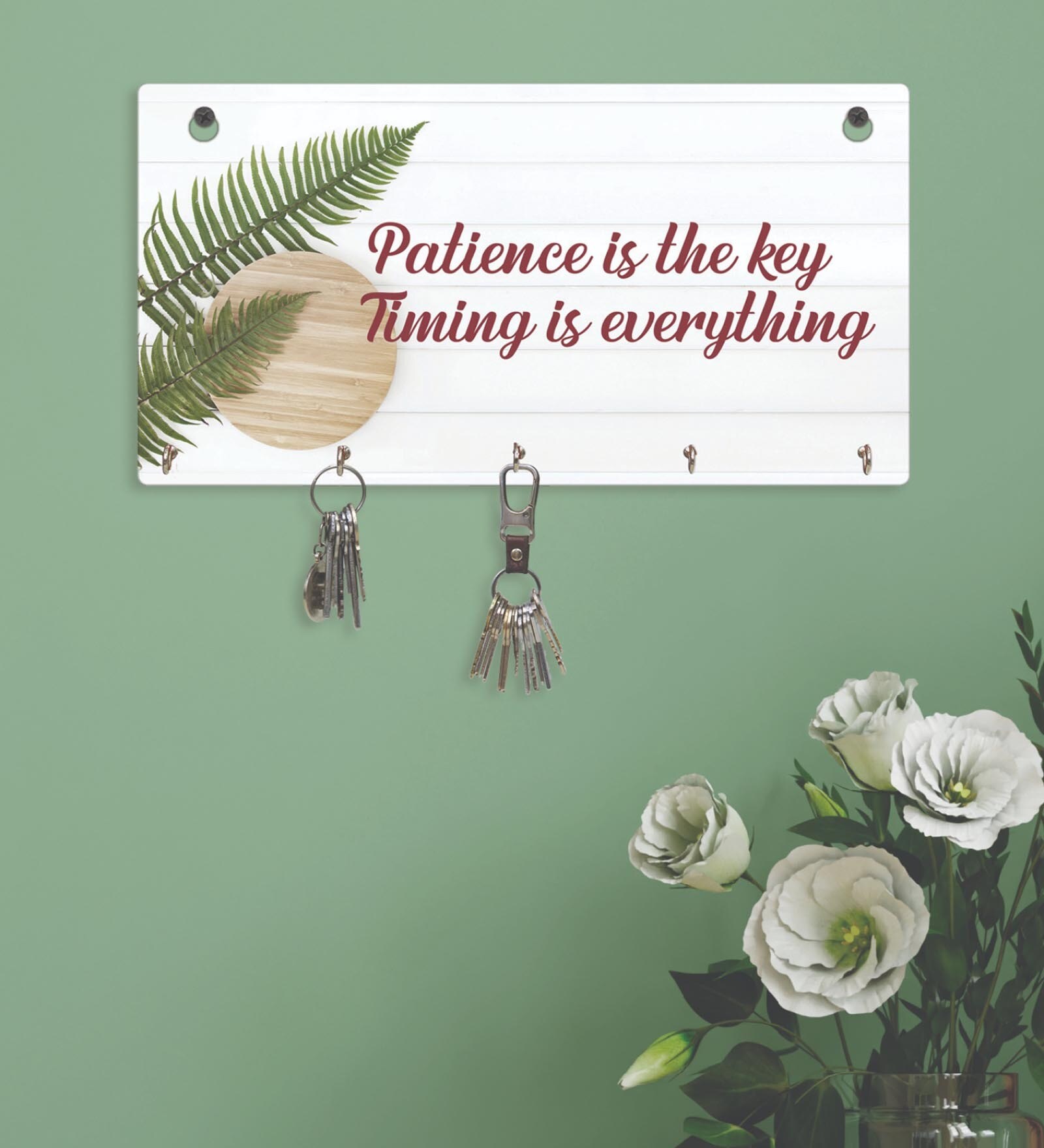 Motivational Quotes Vienna Multicolour Mdf Wall Hanging With 5 Hooks Key Holder