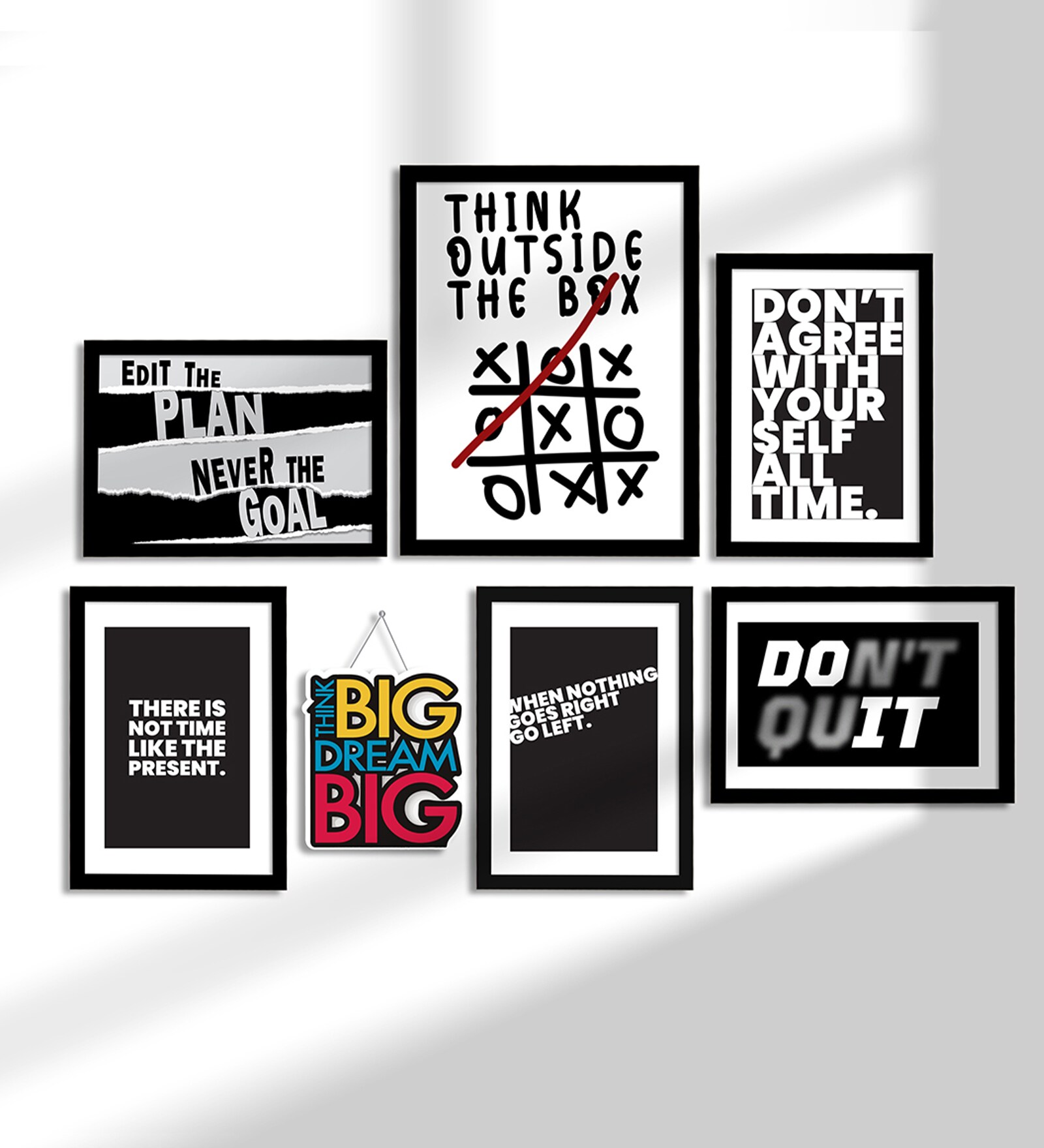 12 Inches Motivational Quotes Wall Synthetic Wood Framed Wall Art Panel